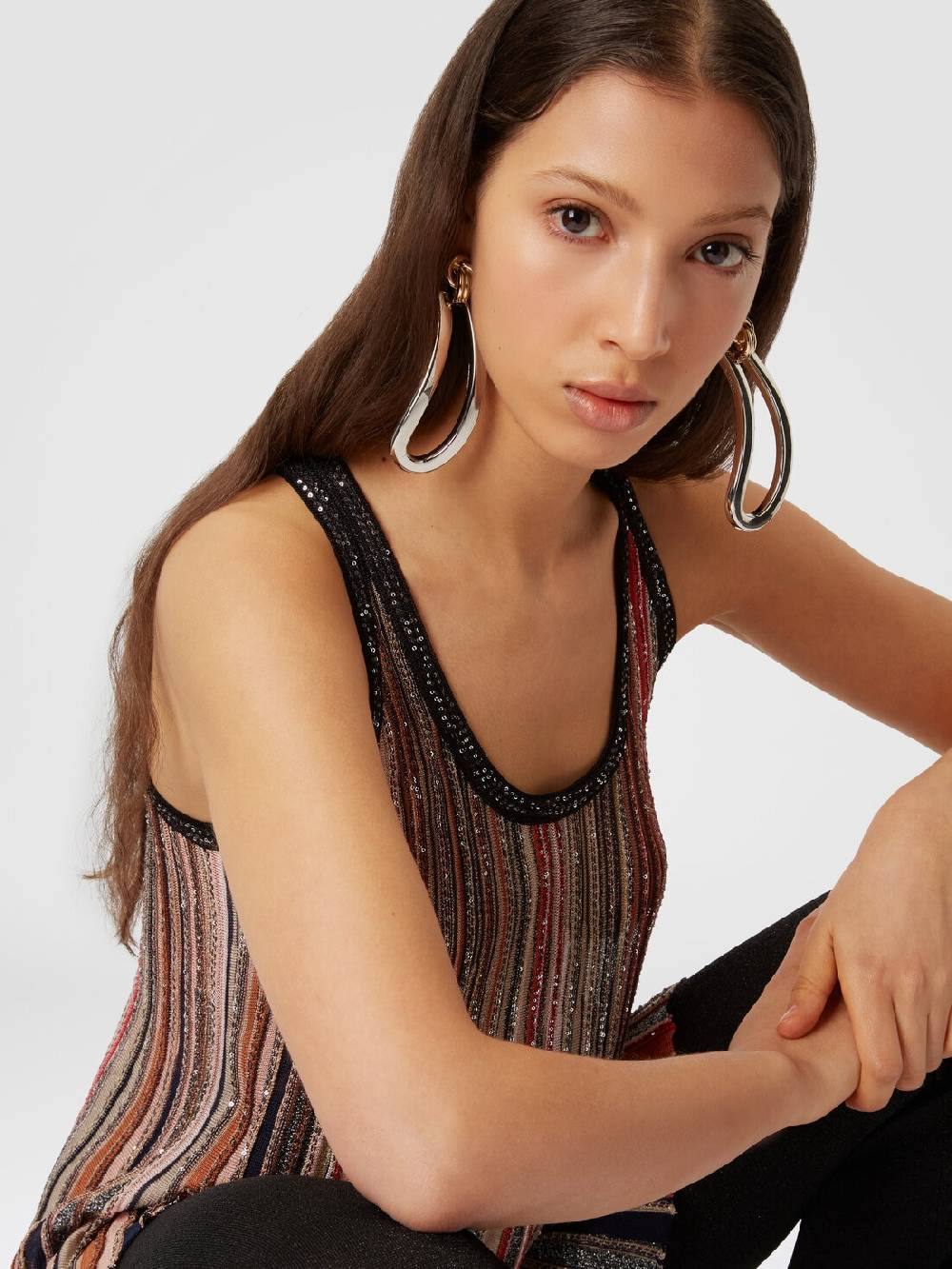 Missoni Canottiera In Maglia A Righe Verticali Con Paillettes