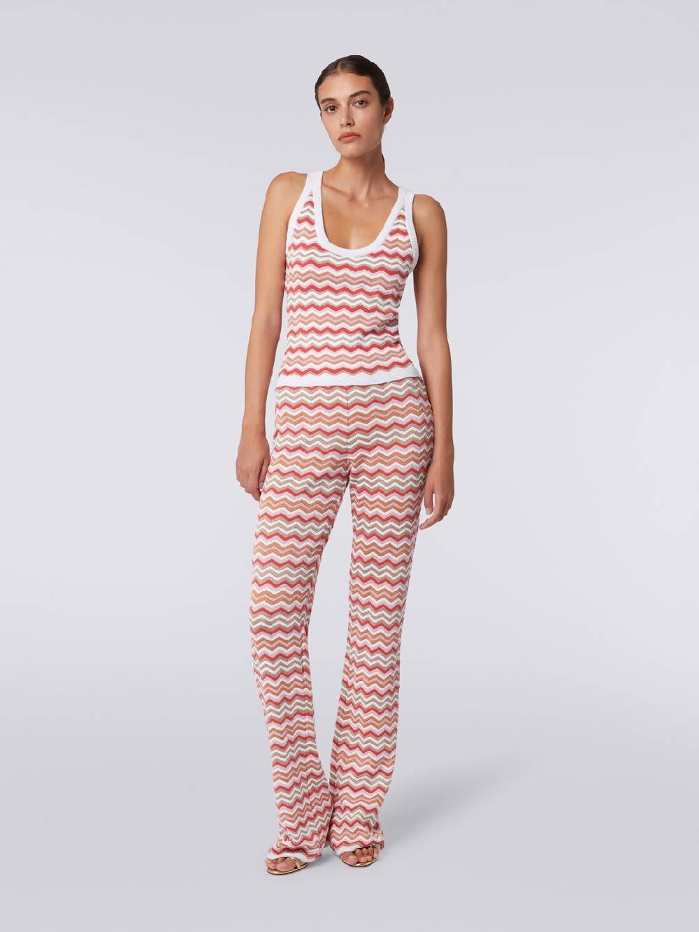 Missoni Canottiera in maglia di cotone e viscosa zig zag