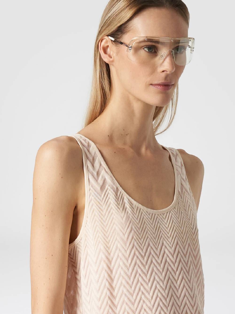 Missoni Canottiera In Maglia Di Viscosa E Cotone Zig Zag