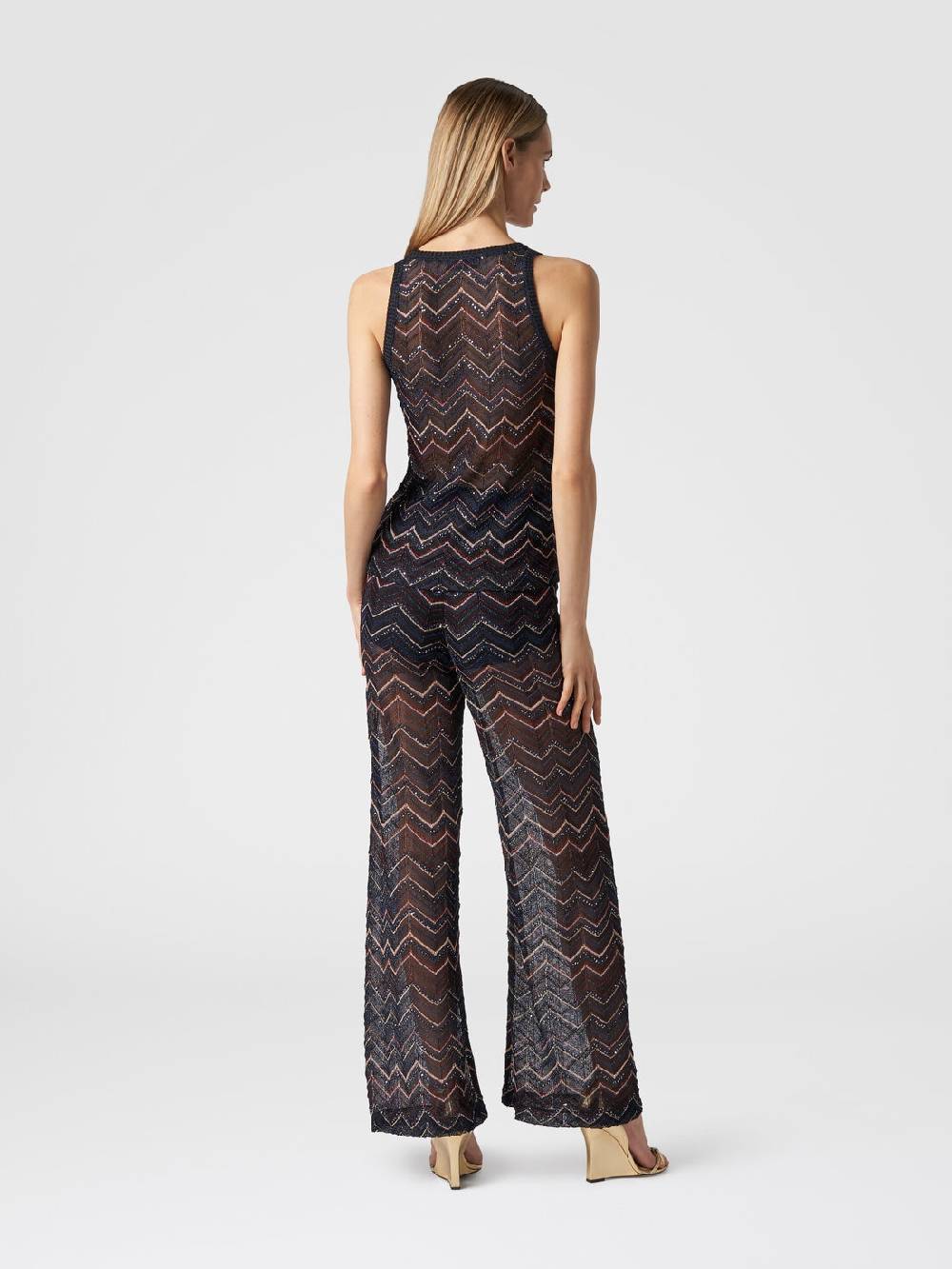 Missoni Canottiera In Maglia Zig Zag Con Lurex E Paillettes