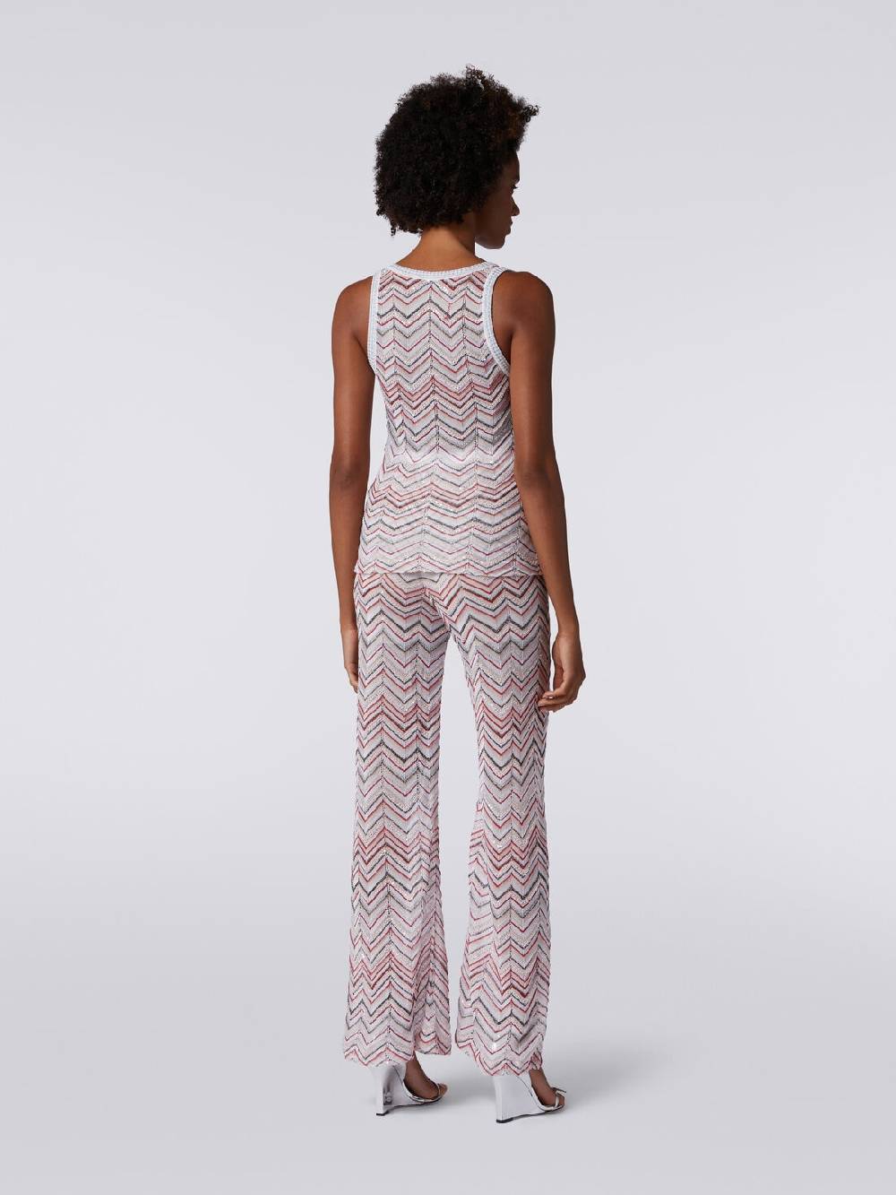 Missoni Canottiera In Maglia Zig Zag Con Lurex E Paillettes