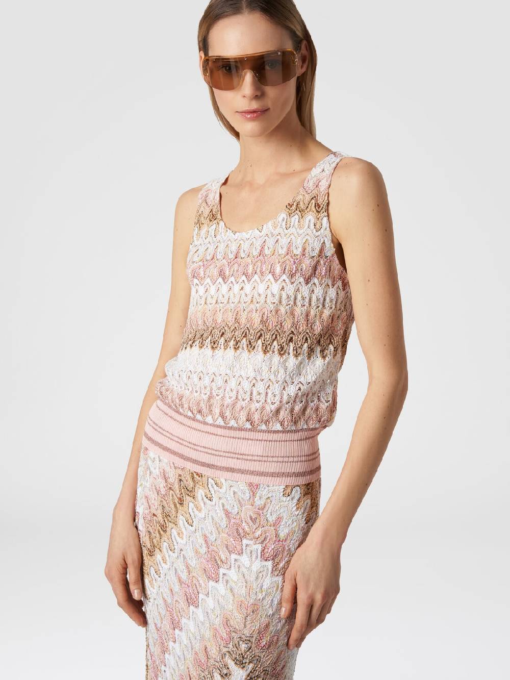 Missoni Canottiera In Misto Viscosa Lamé Con Motivo A Onde