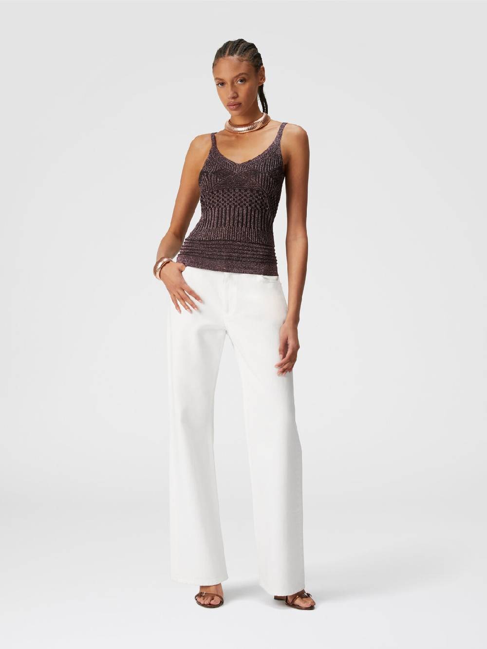 Missoni Canottiera in viscosa multilavorazione lamé