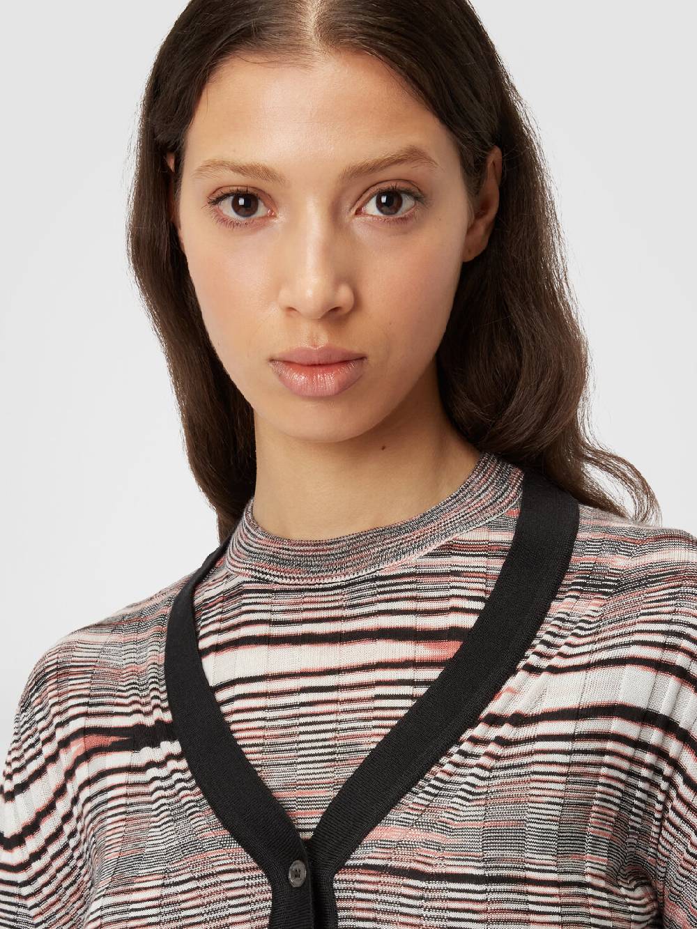 Missoni Cardigan A Costine In Cashmere E Seta Fiammata