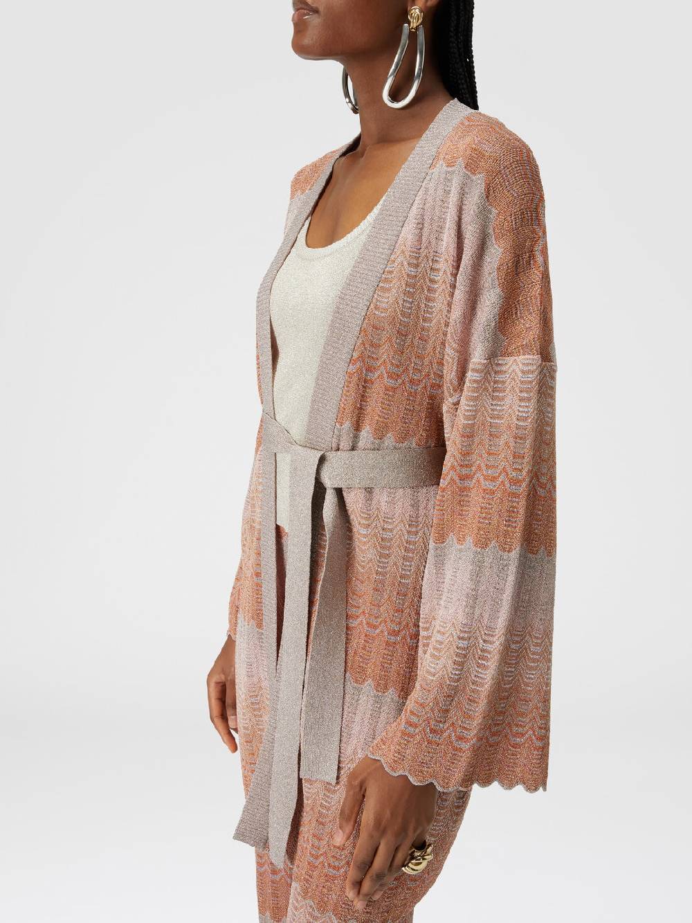 Missoni Cardigan Con Motivo Greca Zig Zag E Cintura