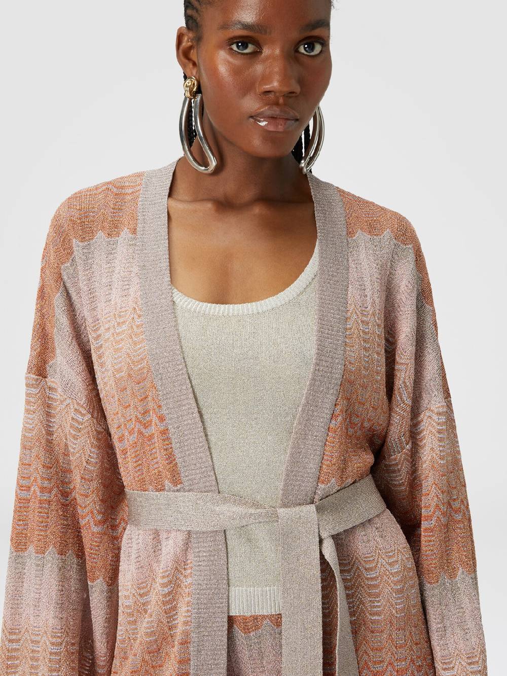 Missoni Cardigan Con Motivo Greca Zig Zag E Cintura
