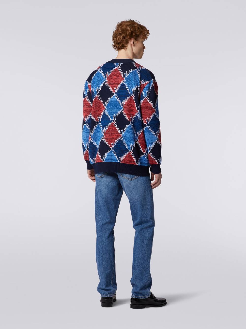 Missoni Cardigan In Cotone A Losanghe Con Scritta Logo