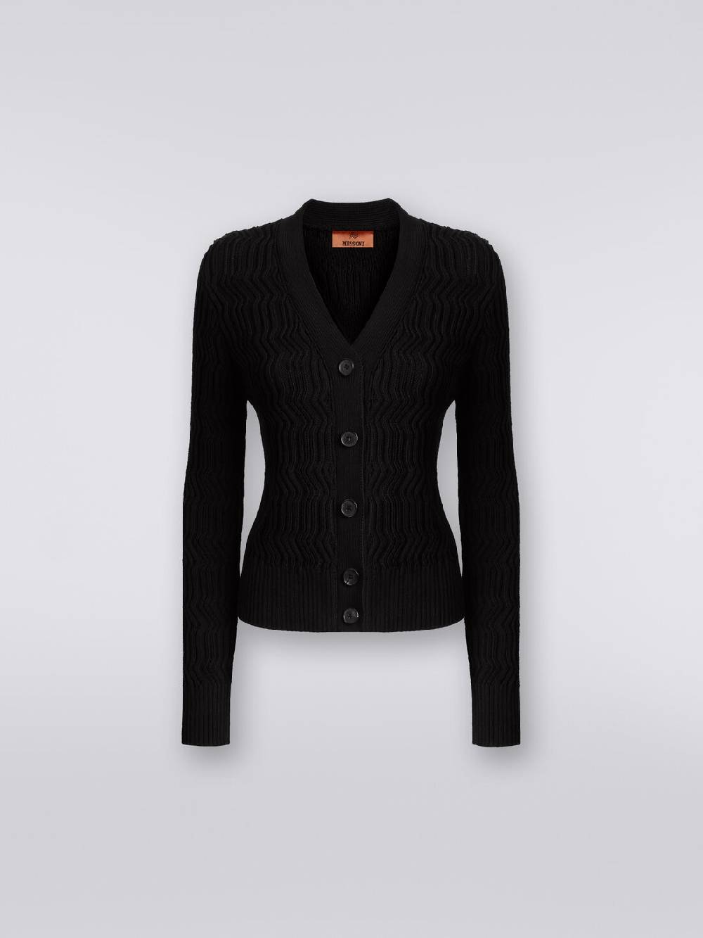 Missoni Cardigan in cotone con nervature verticali a rilievo