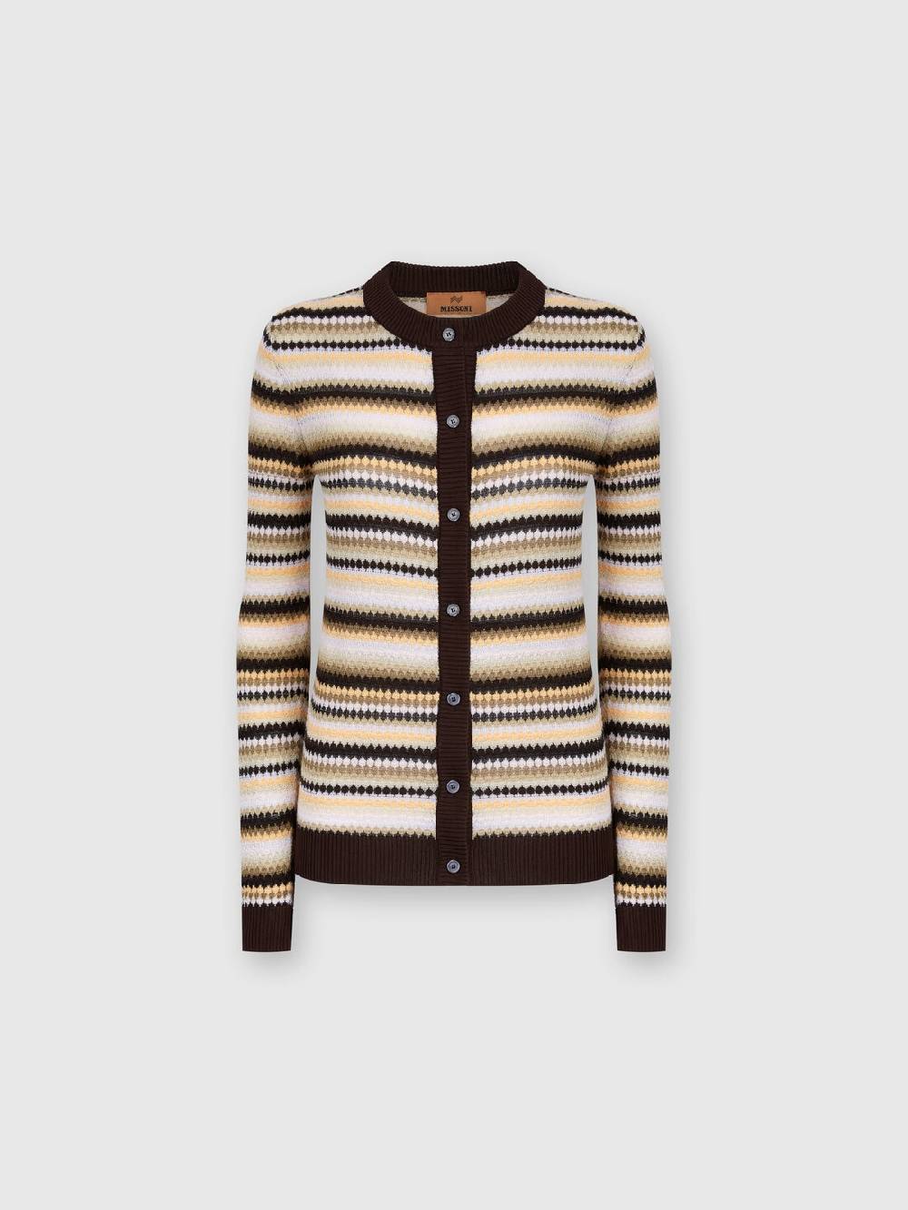 Missoni Cardigan In Cotone E Viscosa A Righe Con Profili A Contrasto
