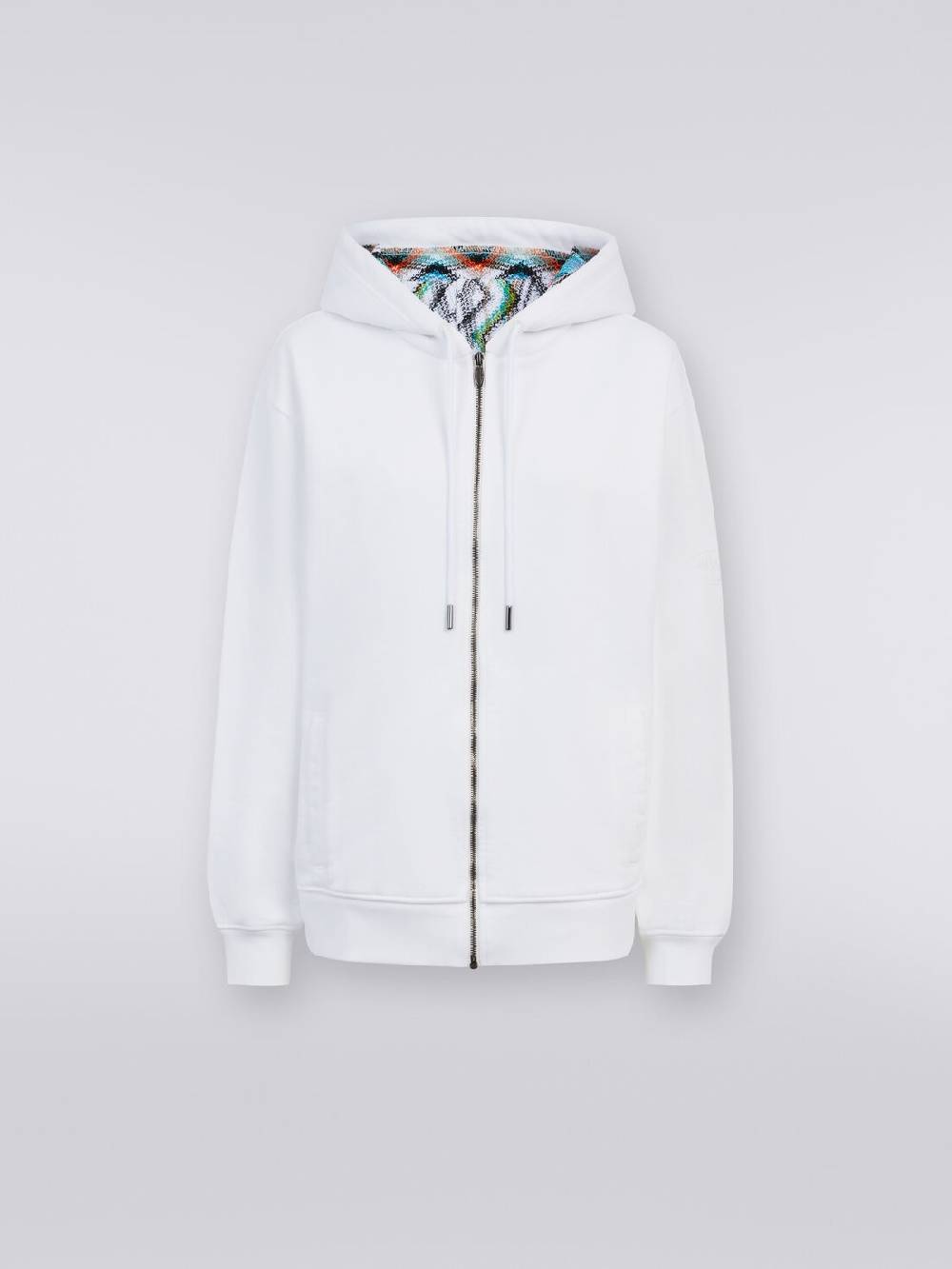 Missoni Cardigan In Felpa Di Cotone Con Cappuccio Foderato In Maglia