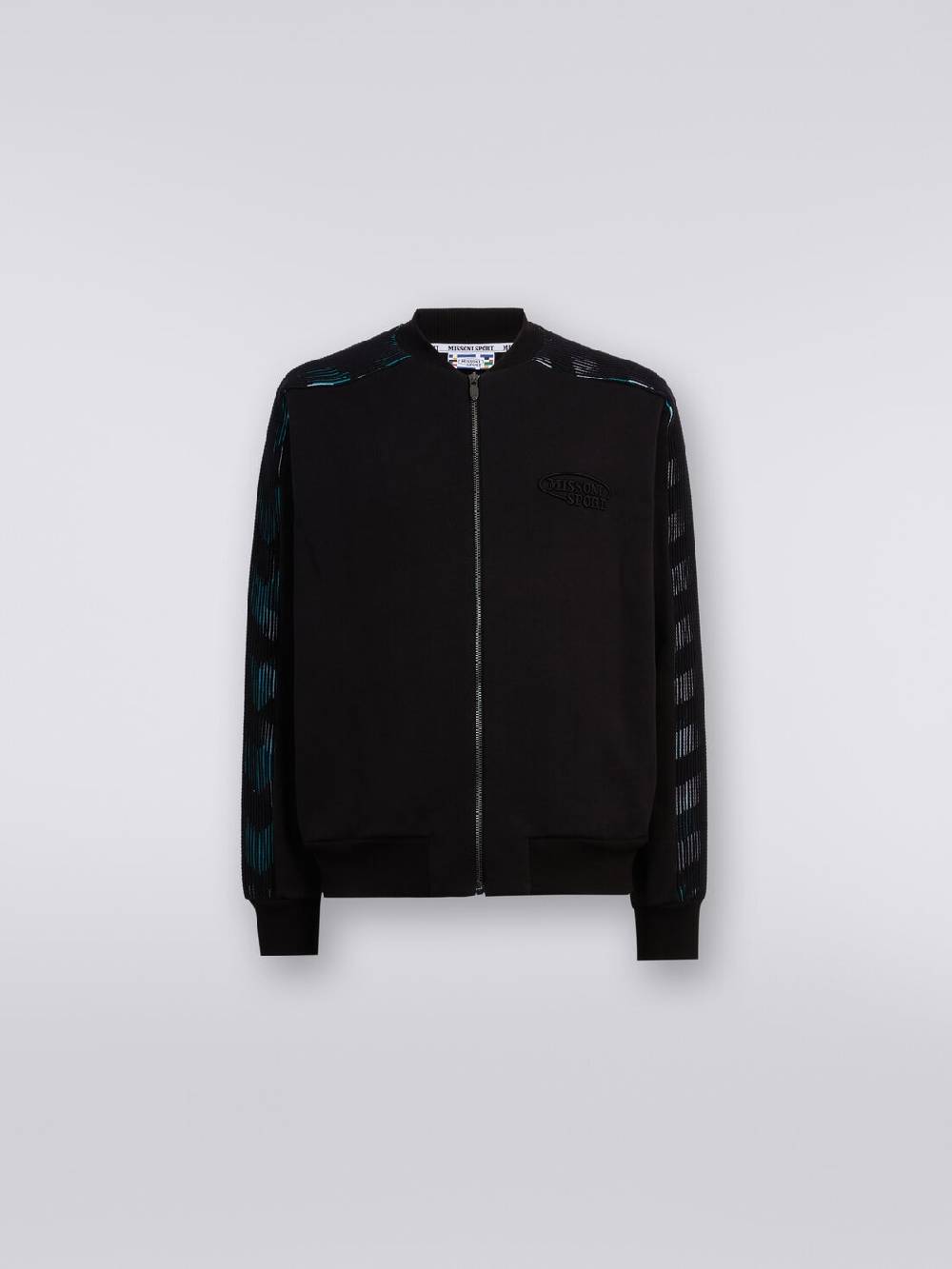 Missoni Cardigan In Felpa Di Cotone Con Dettagli In Maglia Zig Zag