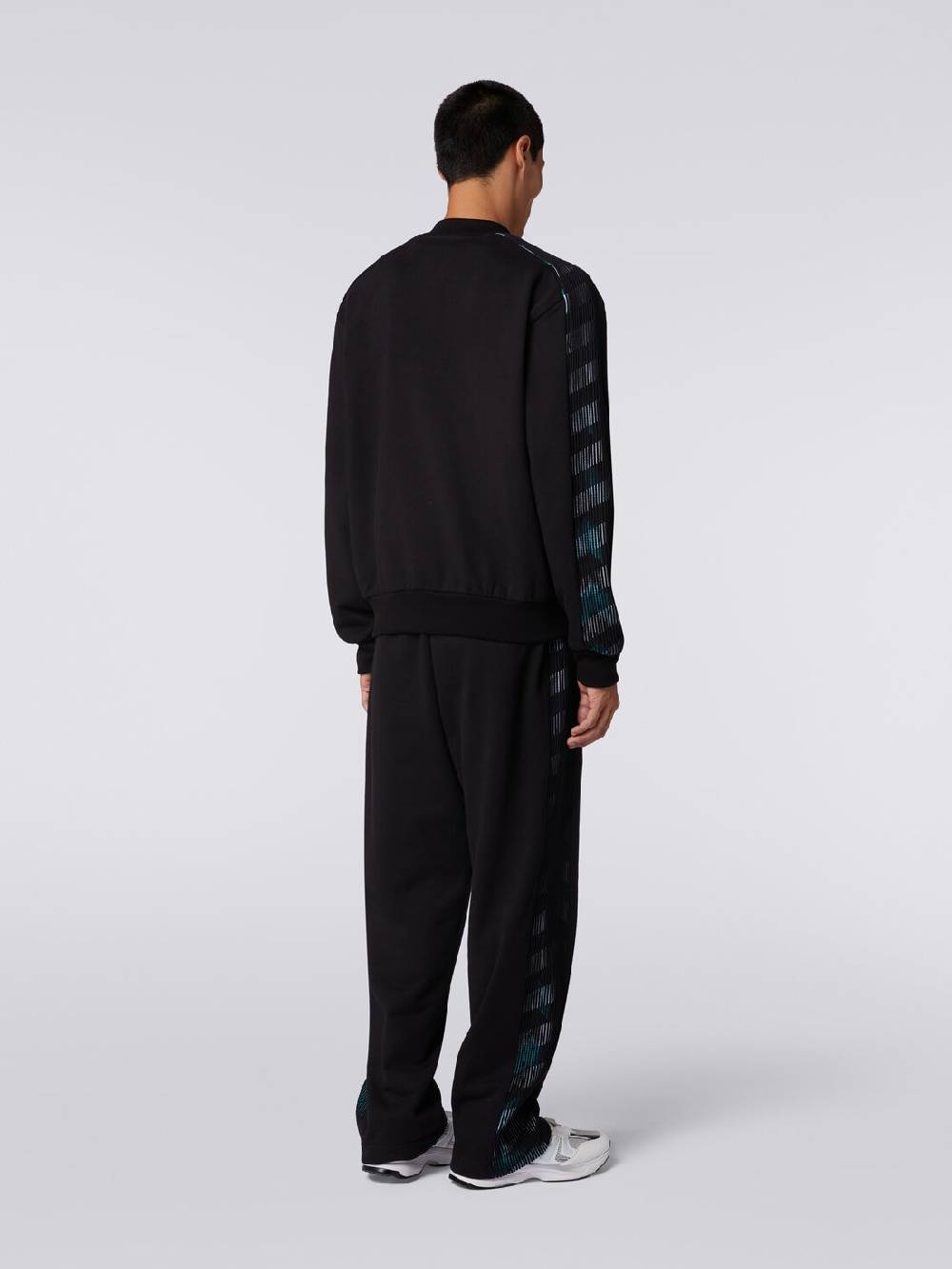 Missoni Cardigan In Felpa Di Cotone Con Dettagli In Maglia Zig Zag