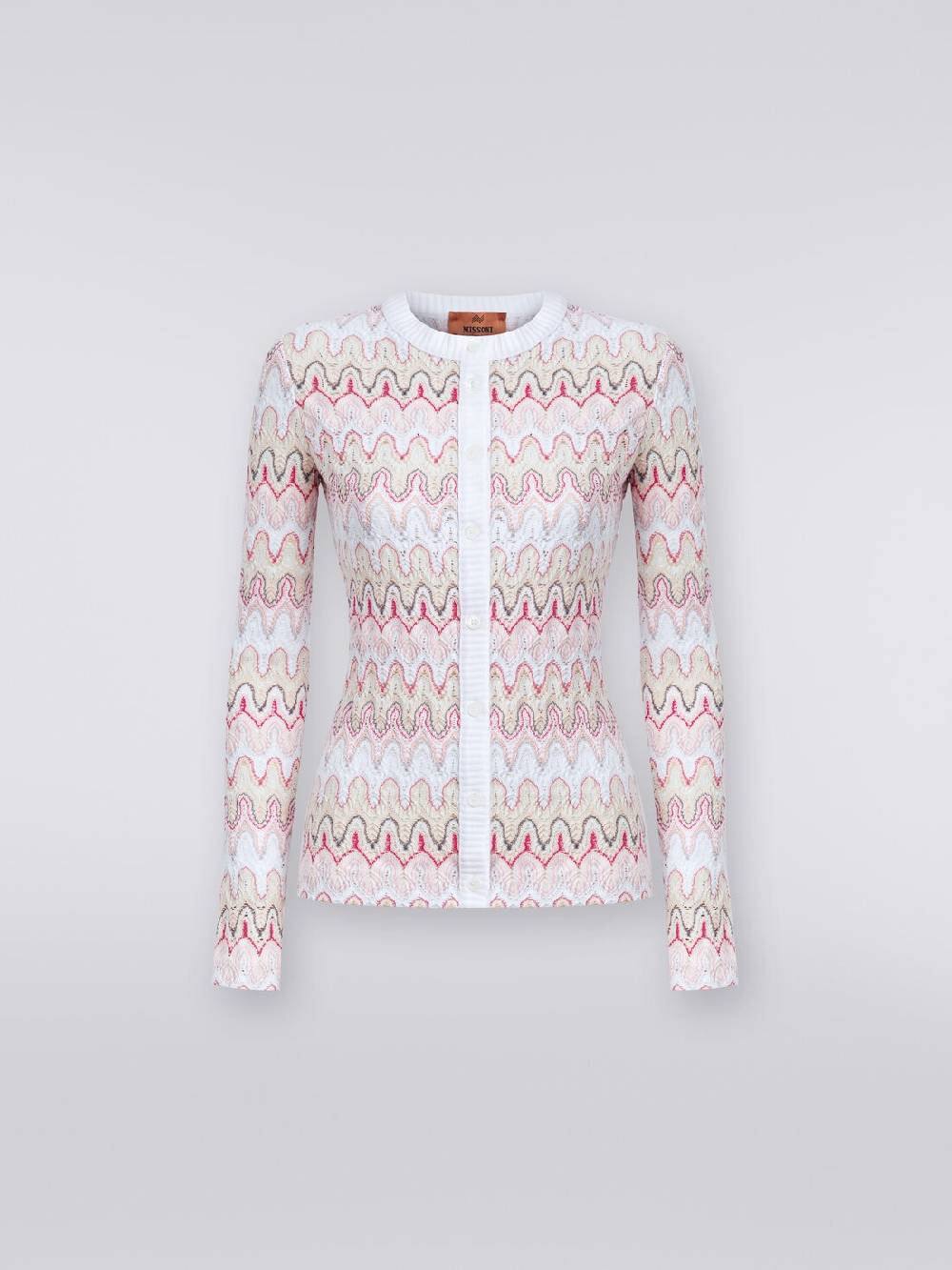 Missoni Cardigan In Maglia Con Profili A Contrasto E Motivo A Onde
