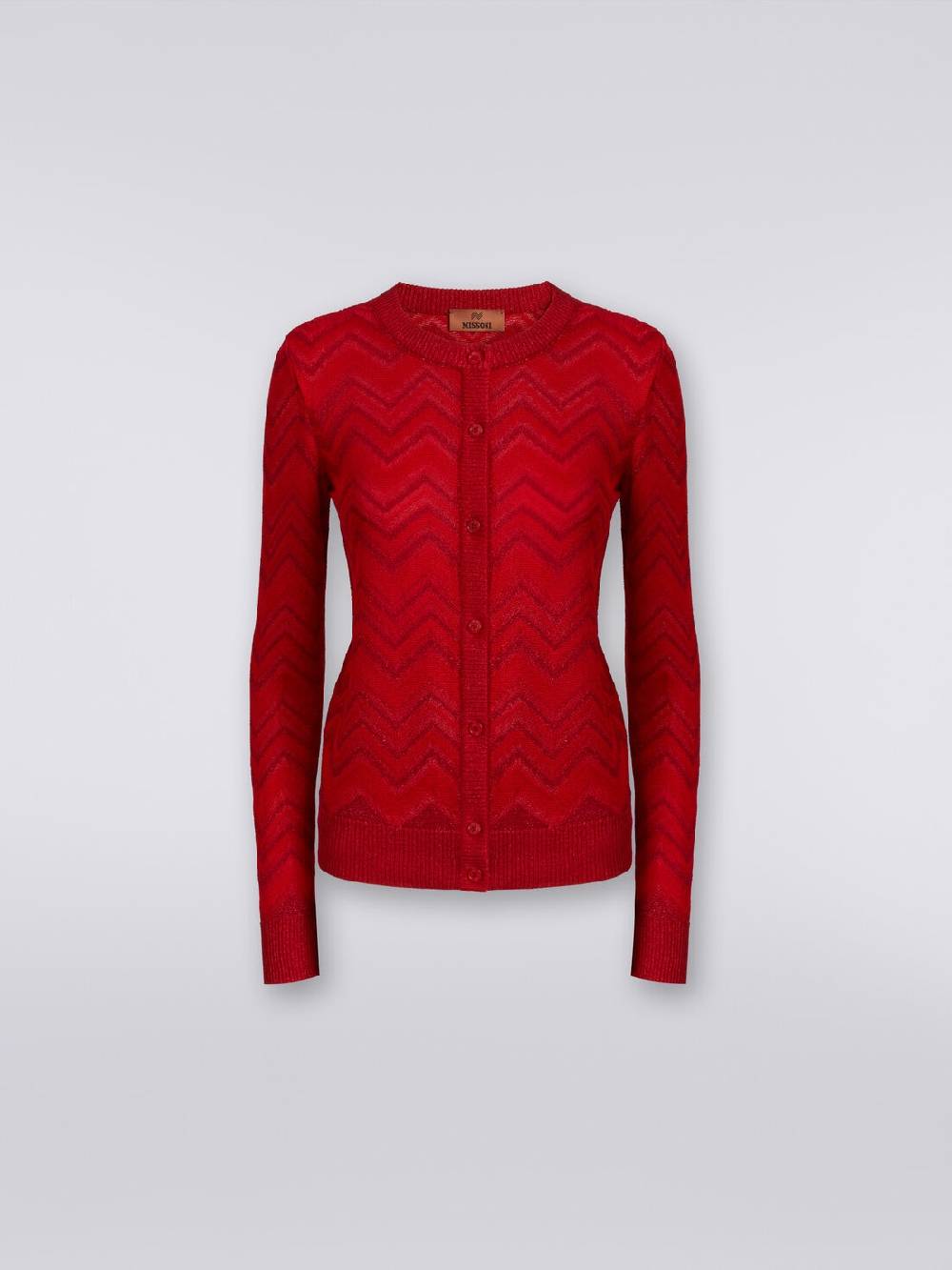 Missoni Cardigan In Maglia Zig Zag Tonale Con Lurex