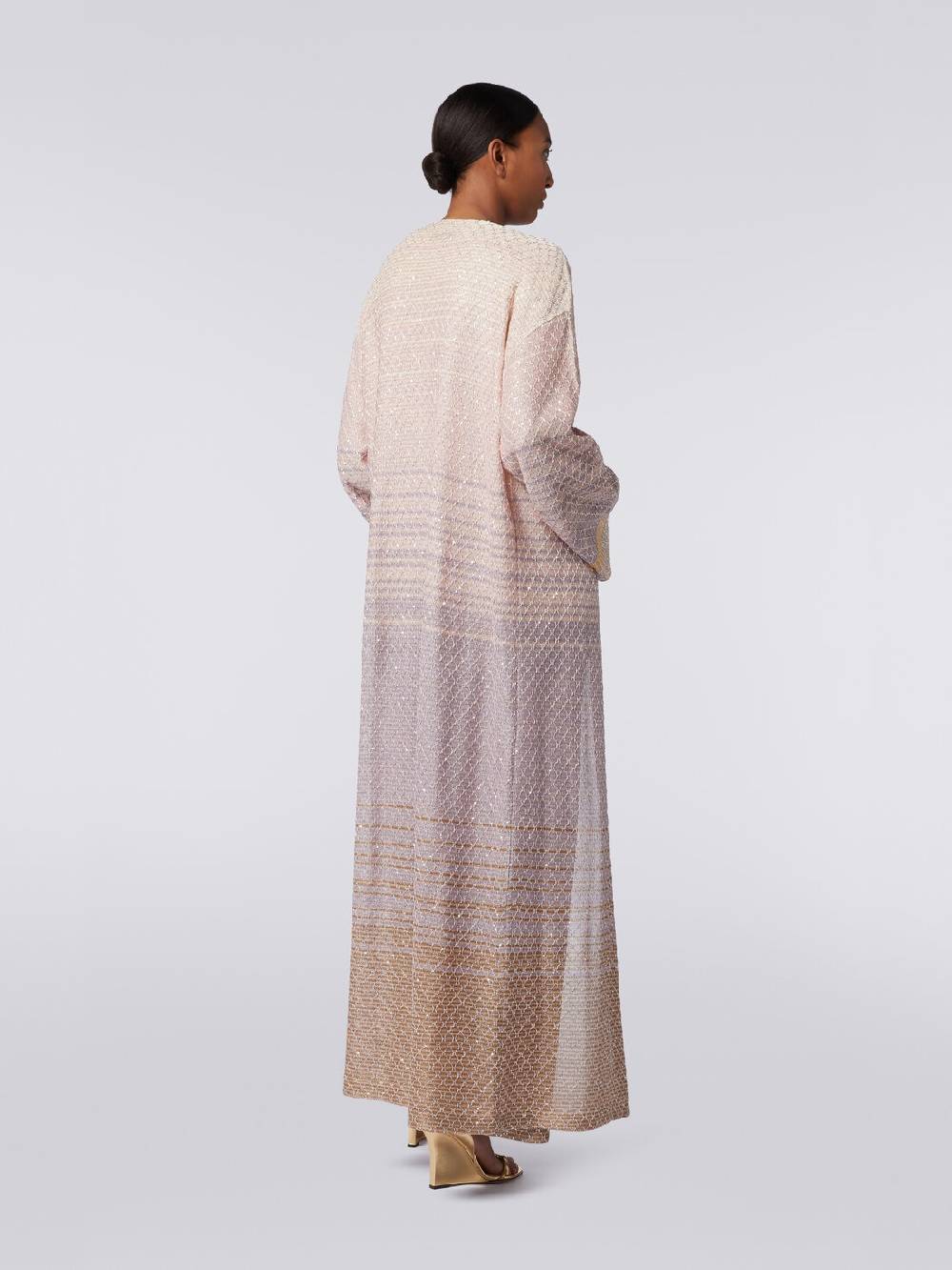 Missoni Cardigan Lungo In Maglia Dégradé Con Paillettes