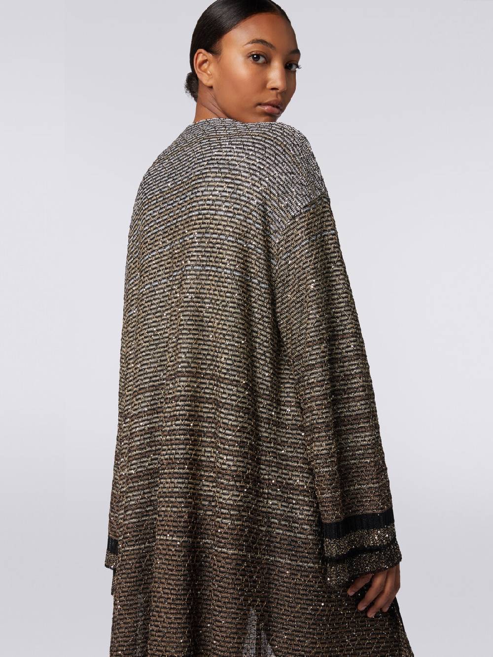 Missoni Cardigan Lungo In Maglia Dégradé Con Paillettes