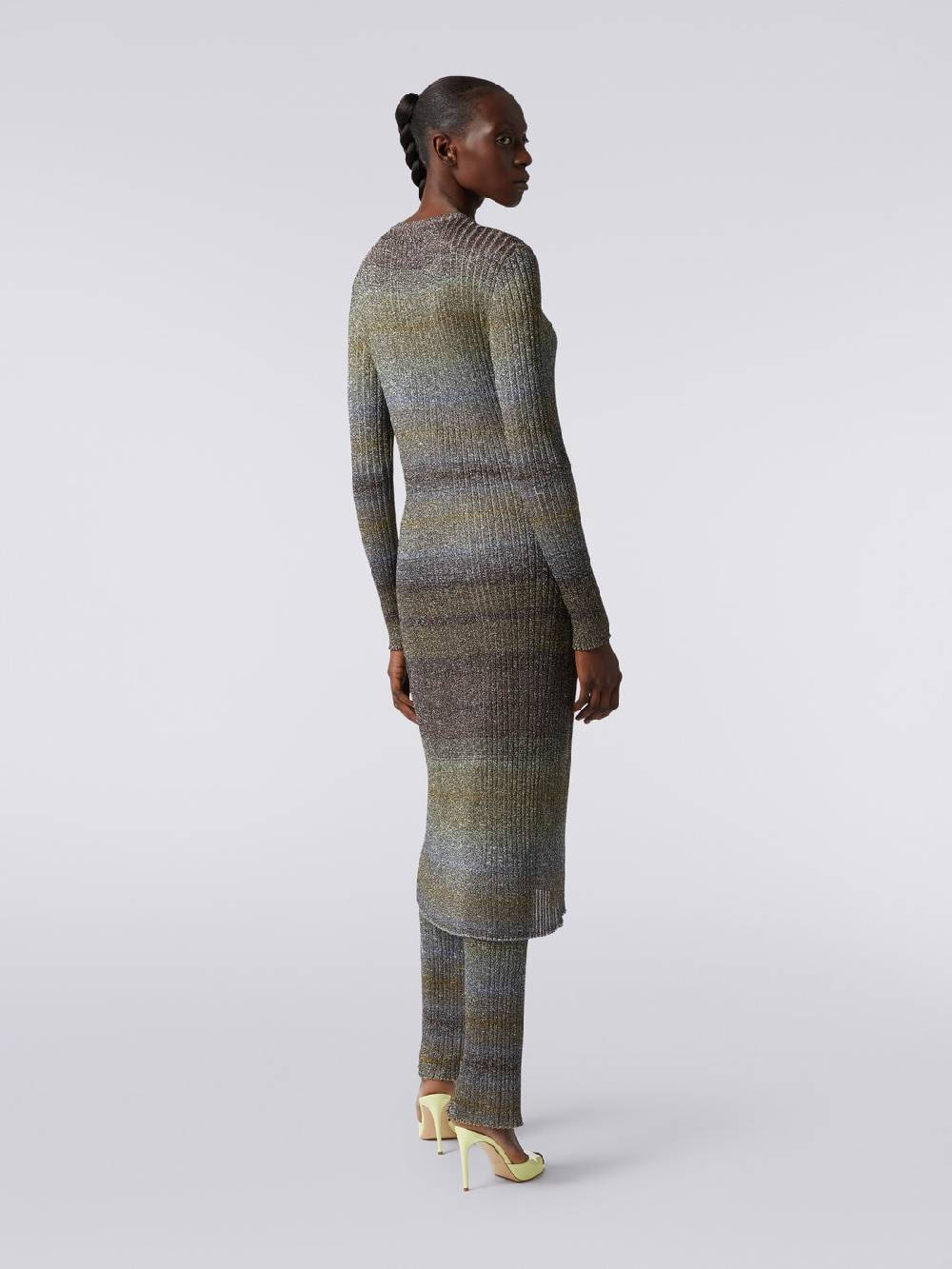 Missoni Cardigan Lungo In Viscosa A Costine Con Lurex