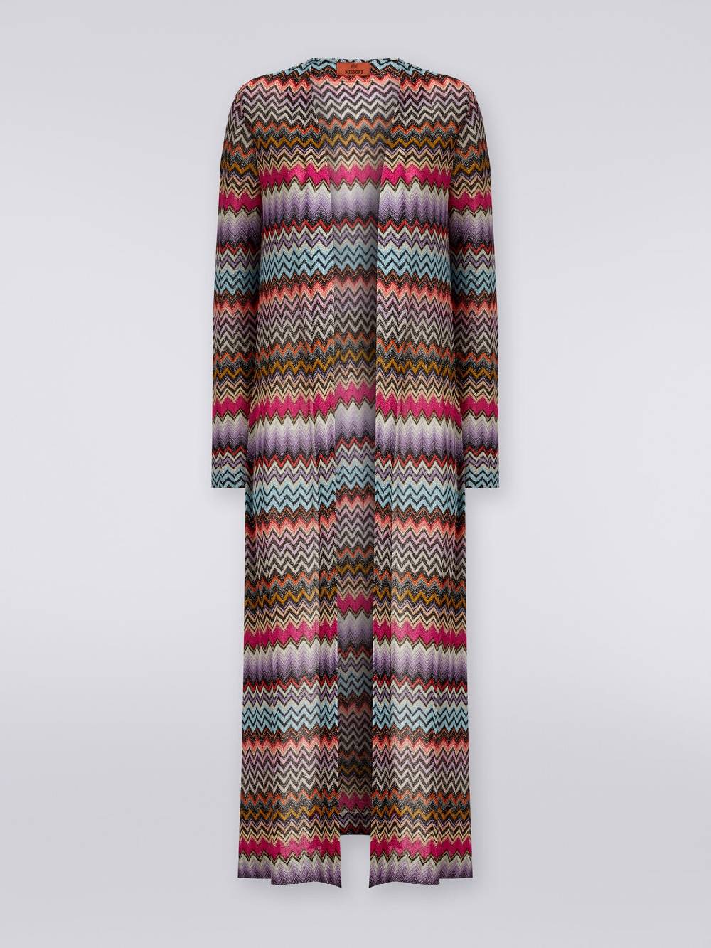 Missoni Cardigan Lungo In Viscosa Zig Zag Con Lurex