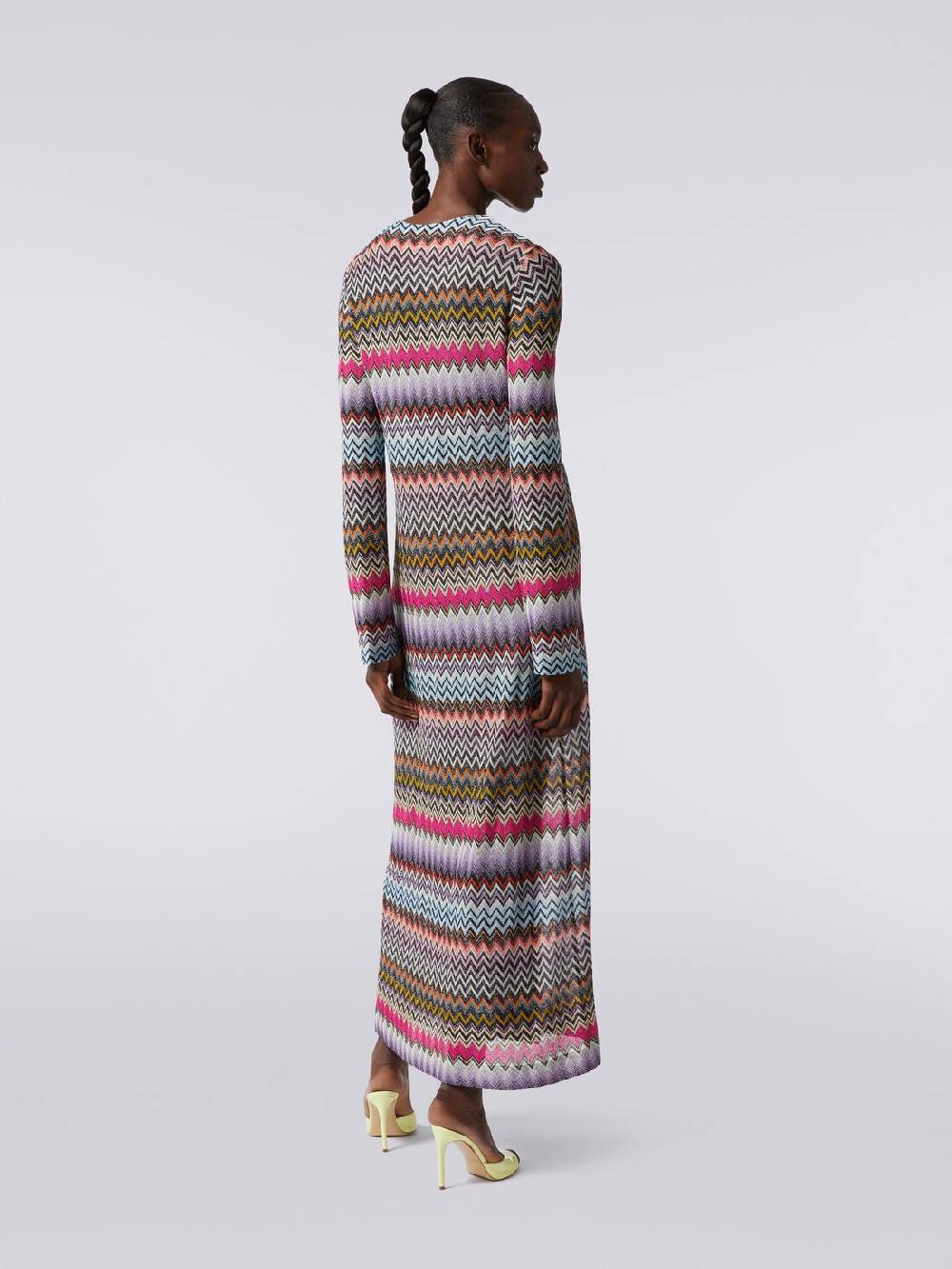 Missoni Cardigan Lungo In Viscosa Zig Zag Con Lurex