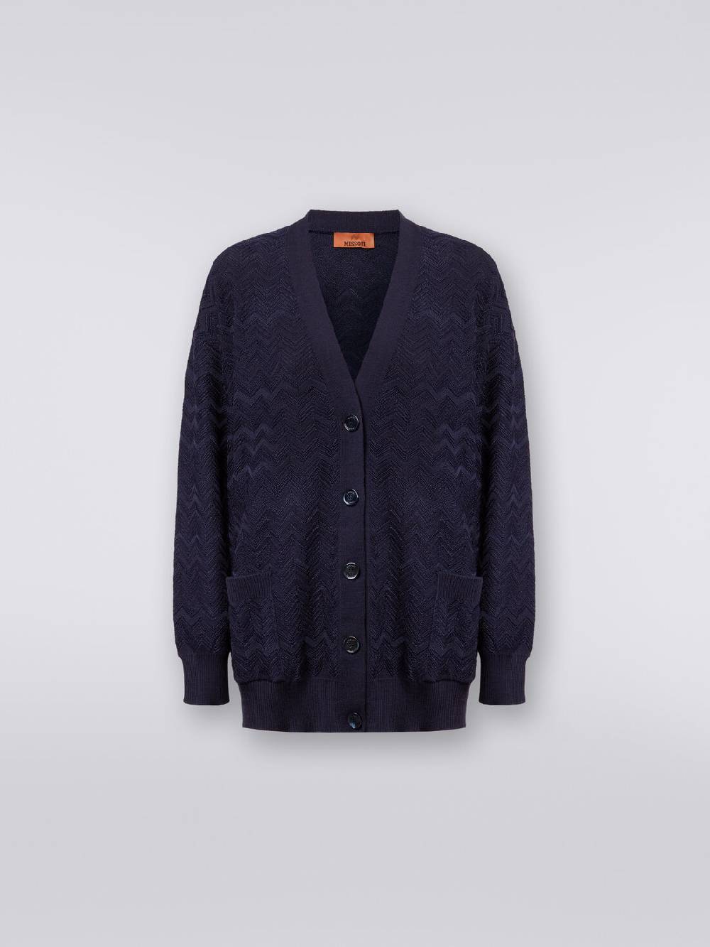 Missoni Cardigan Oversize In Maglia Di Viscosa E Lana Chevron