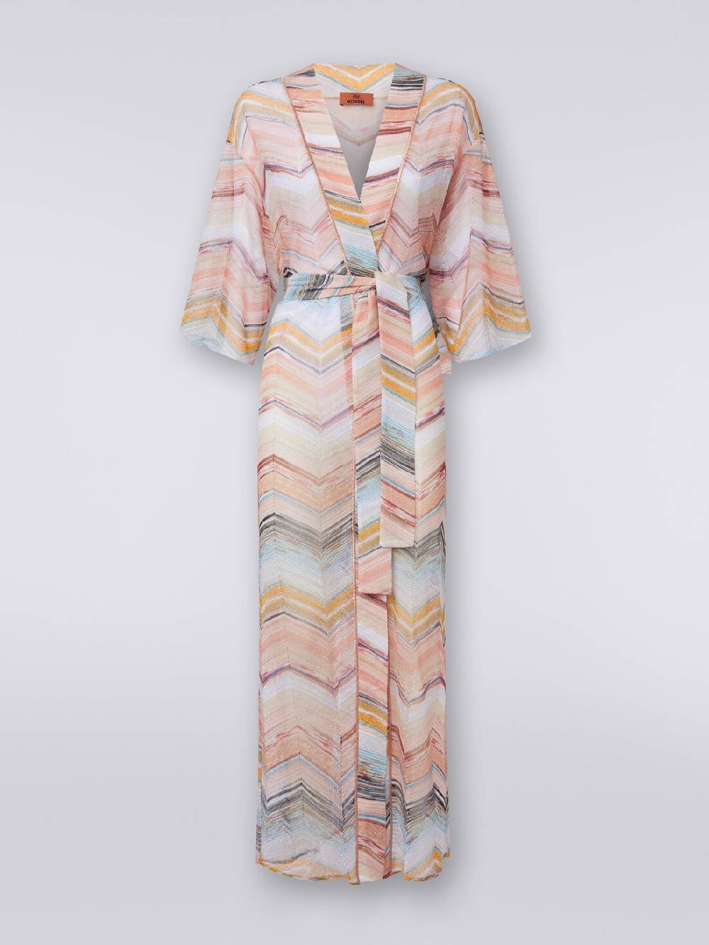 Missoni Copricostume Lungo A Vestaglia Chevron Con Lurex