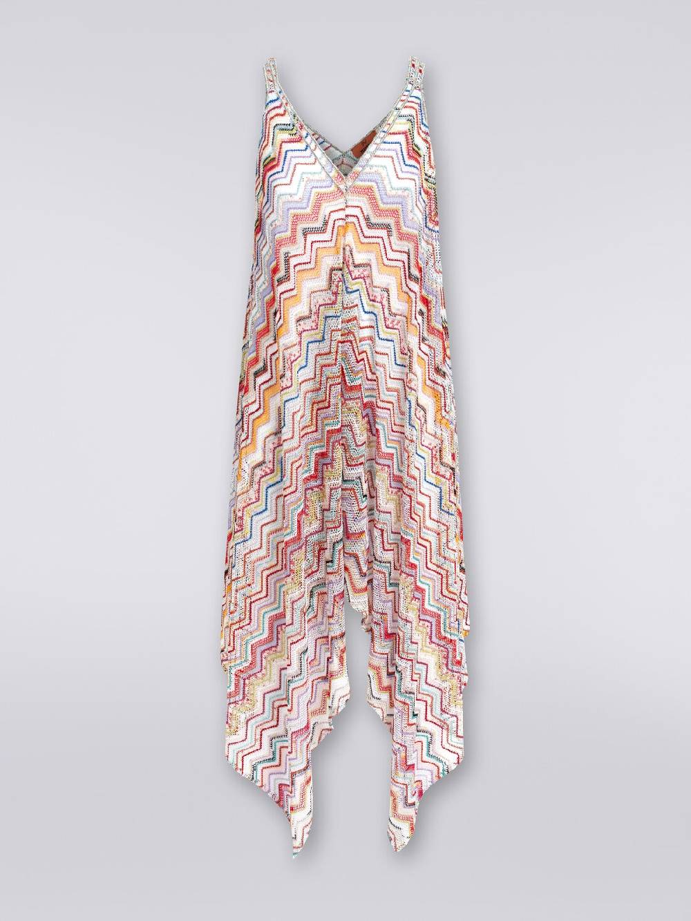 Missoni Copricostume Lungo In Crochet Zig Zag Con Lurex