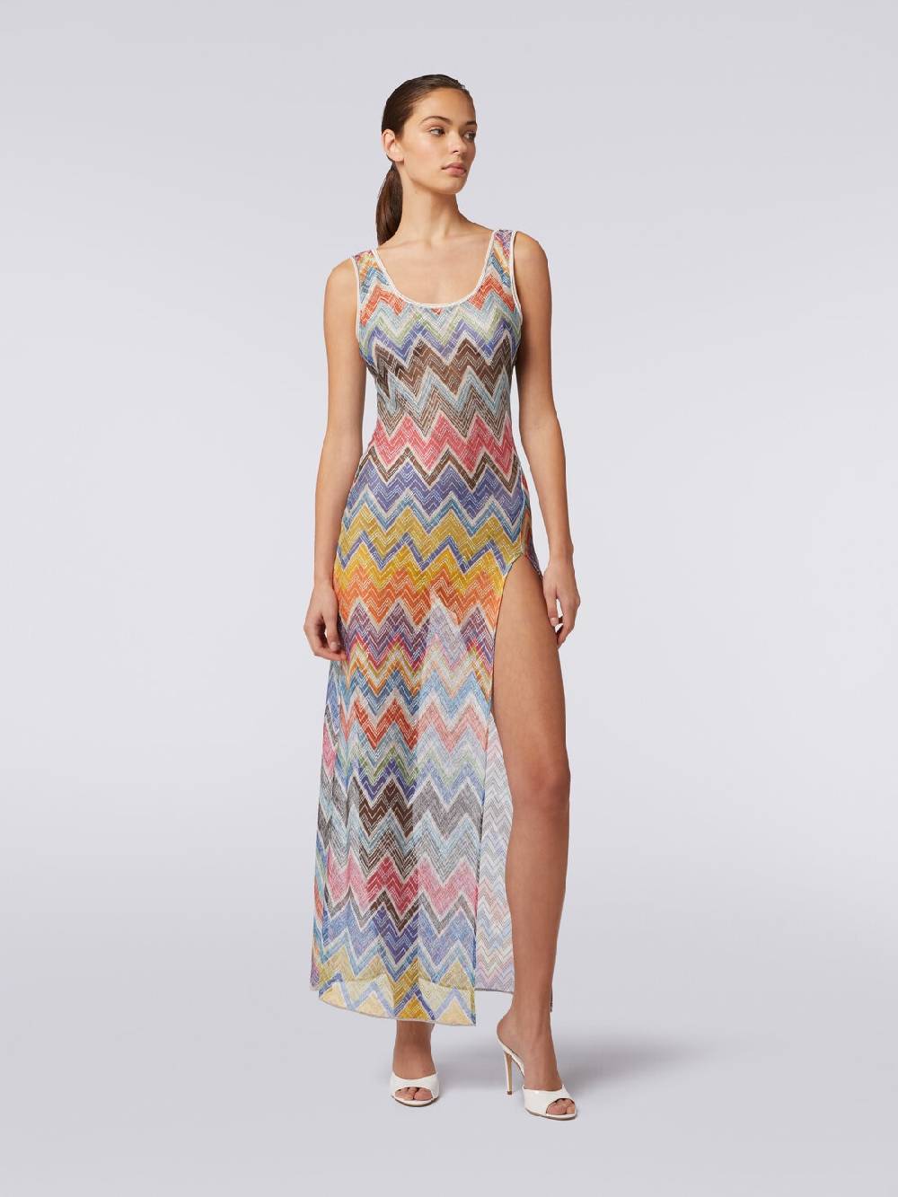 Missoni Copricostume lungo stampa zig zag con lurex