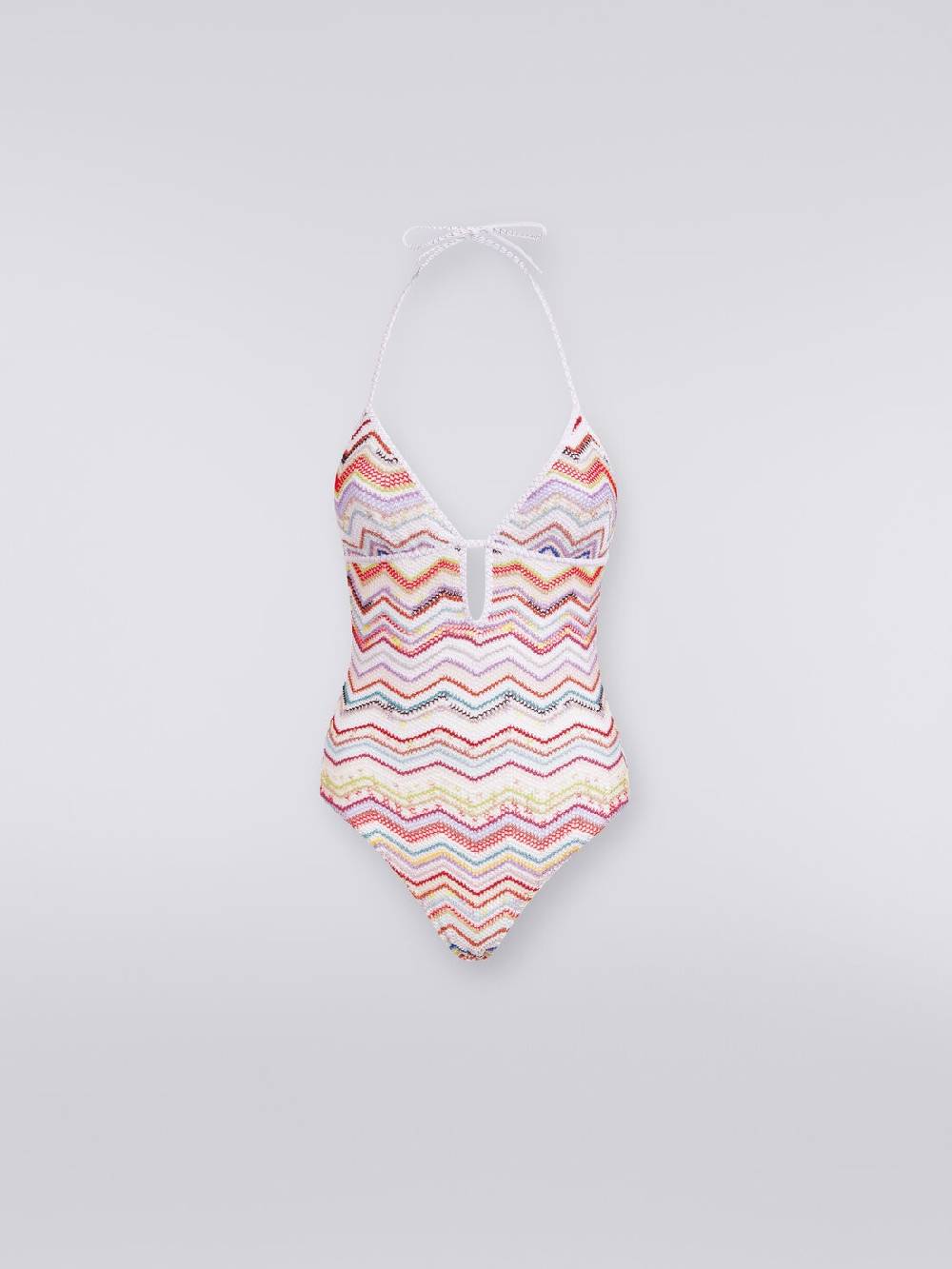 Missoni Costume Intero In Crochet Zig Zag Con Lurex