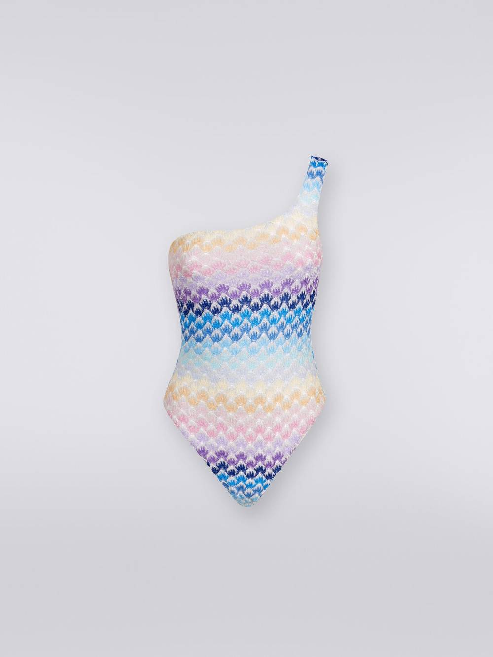 Missoni Costume Intero Monospalla Effetto Pizzo Con Lurex