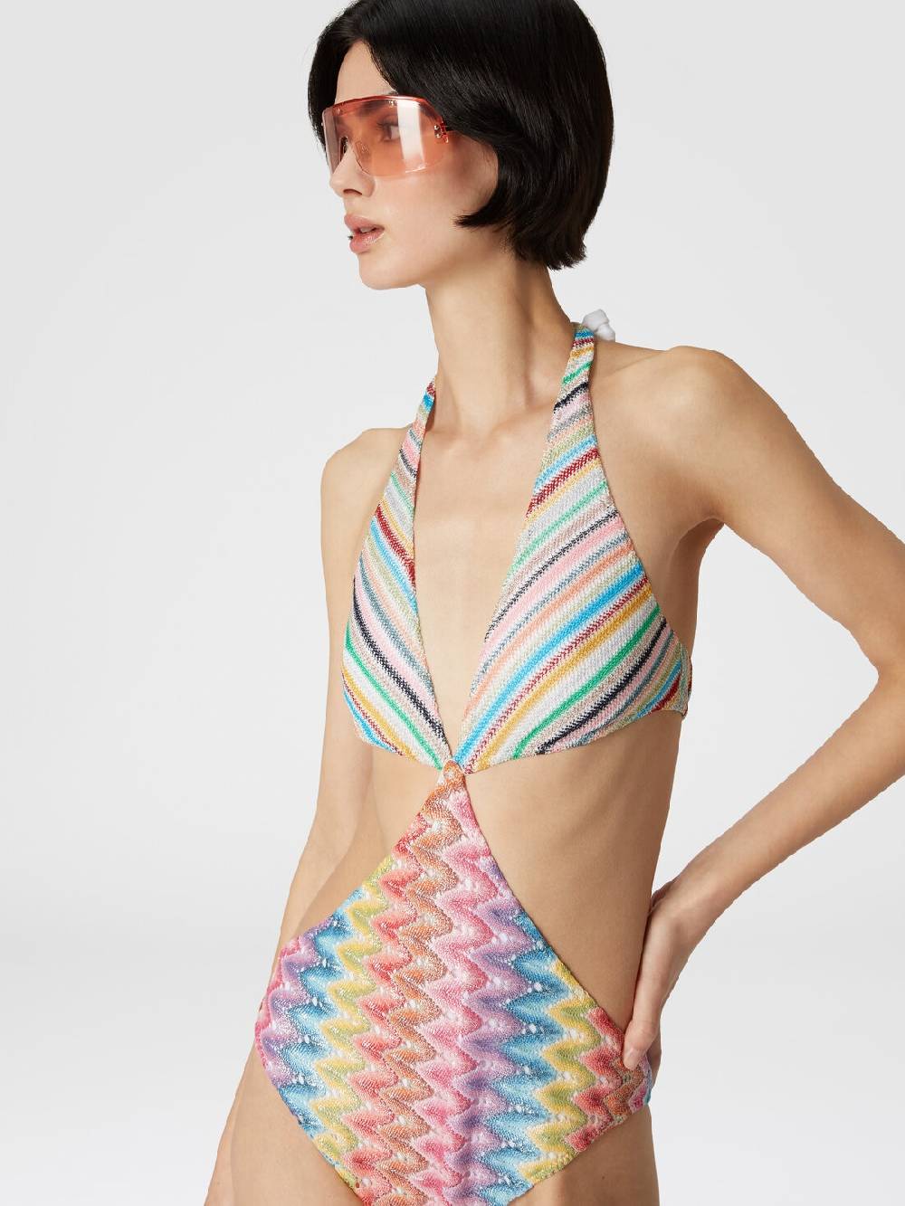 Missoni Costume Intero Patchwork Con Dettagli Cut Out
