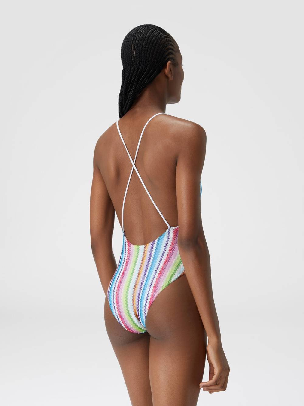 Missoni Costume Intero Stampa Zig Zag Con Scollatura A V