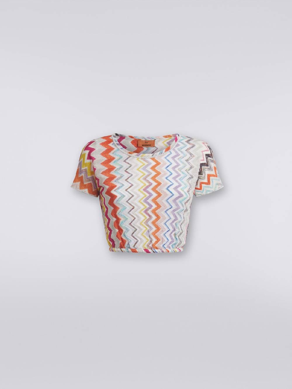 Missoni Crop Top In Misto Viscosa Chevron Con Lurex