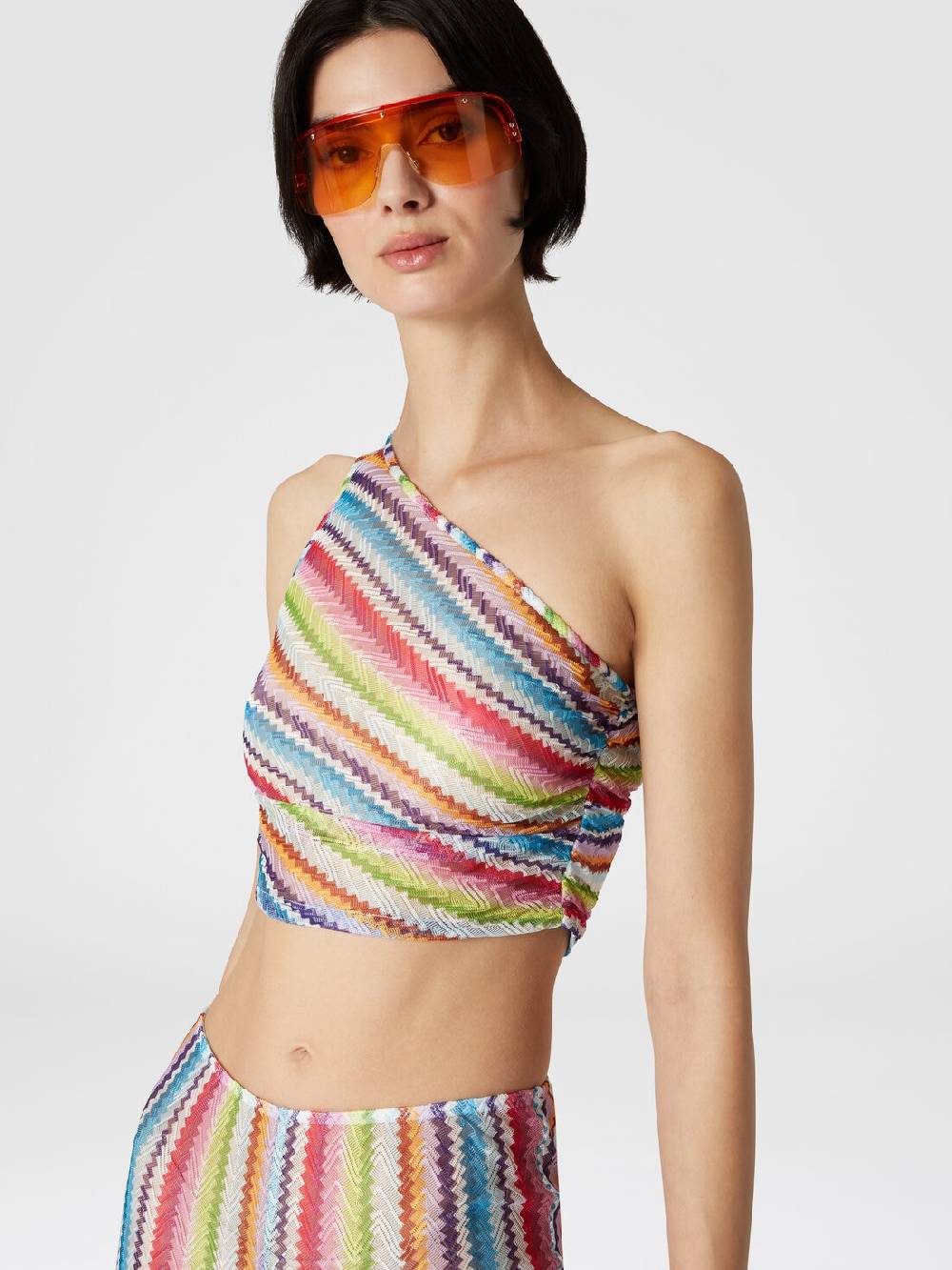 Missoni Crop Top Monospalla Con Arricciatura Laterale