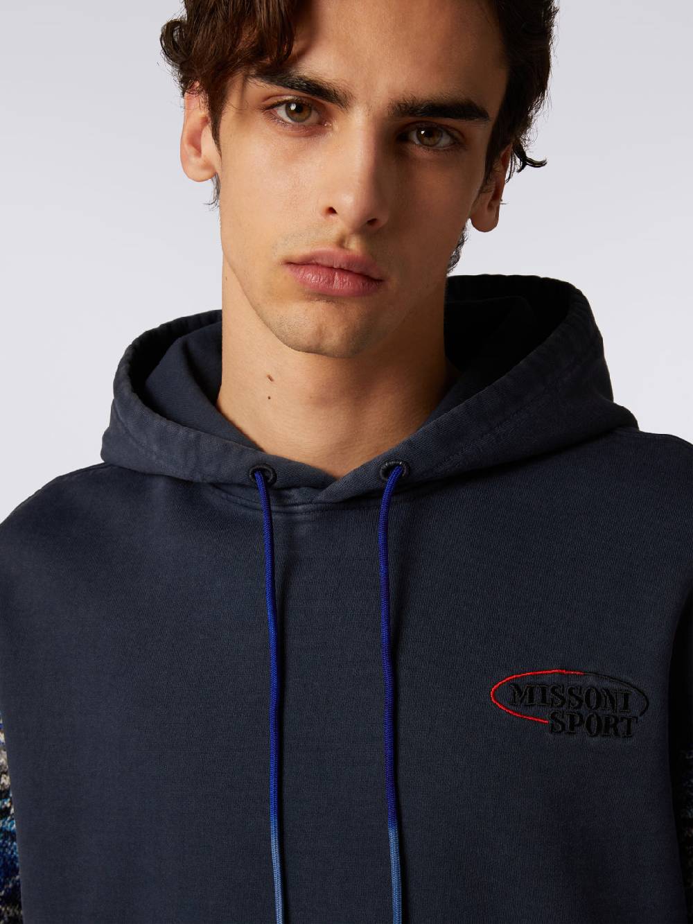 Missoni Felpa Con Cappuccio In Cotone Con Inserti In Maglia