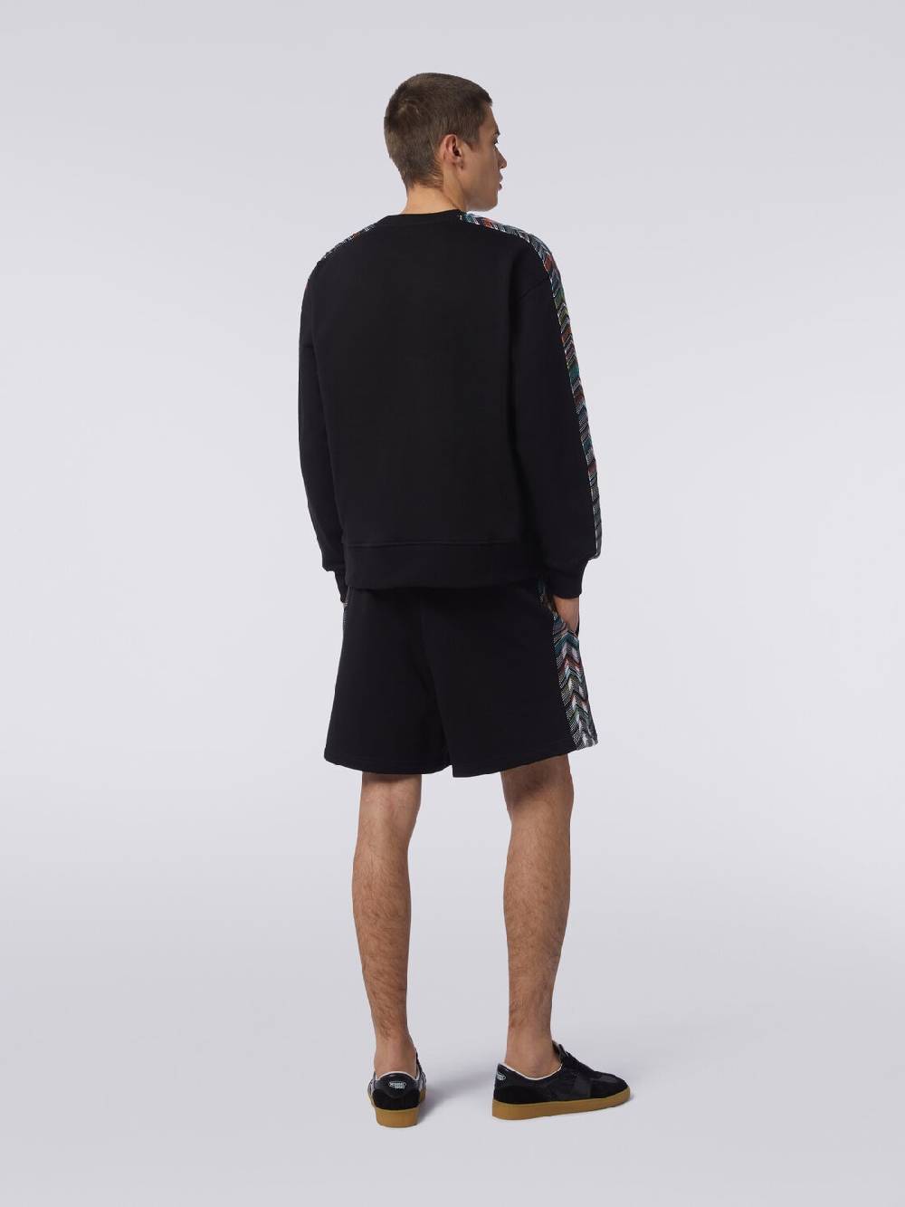 Missoni Felpa Girocollo In Cotone Con Dettagli In Maglia Zig Zag