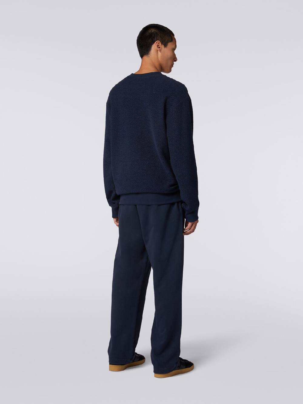 Missoni Felpa Girocollo In Cotone Garzato Con Macro-logo Ricamato