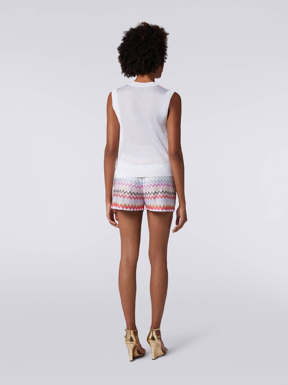 Missoni Gilet In Maglia Di Viscosa Zig Zag Con Profili A Contrasto