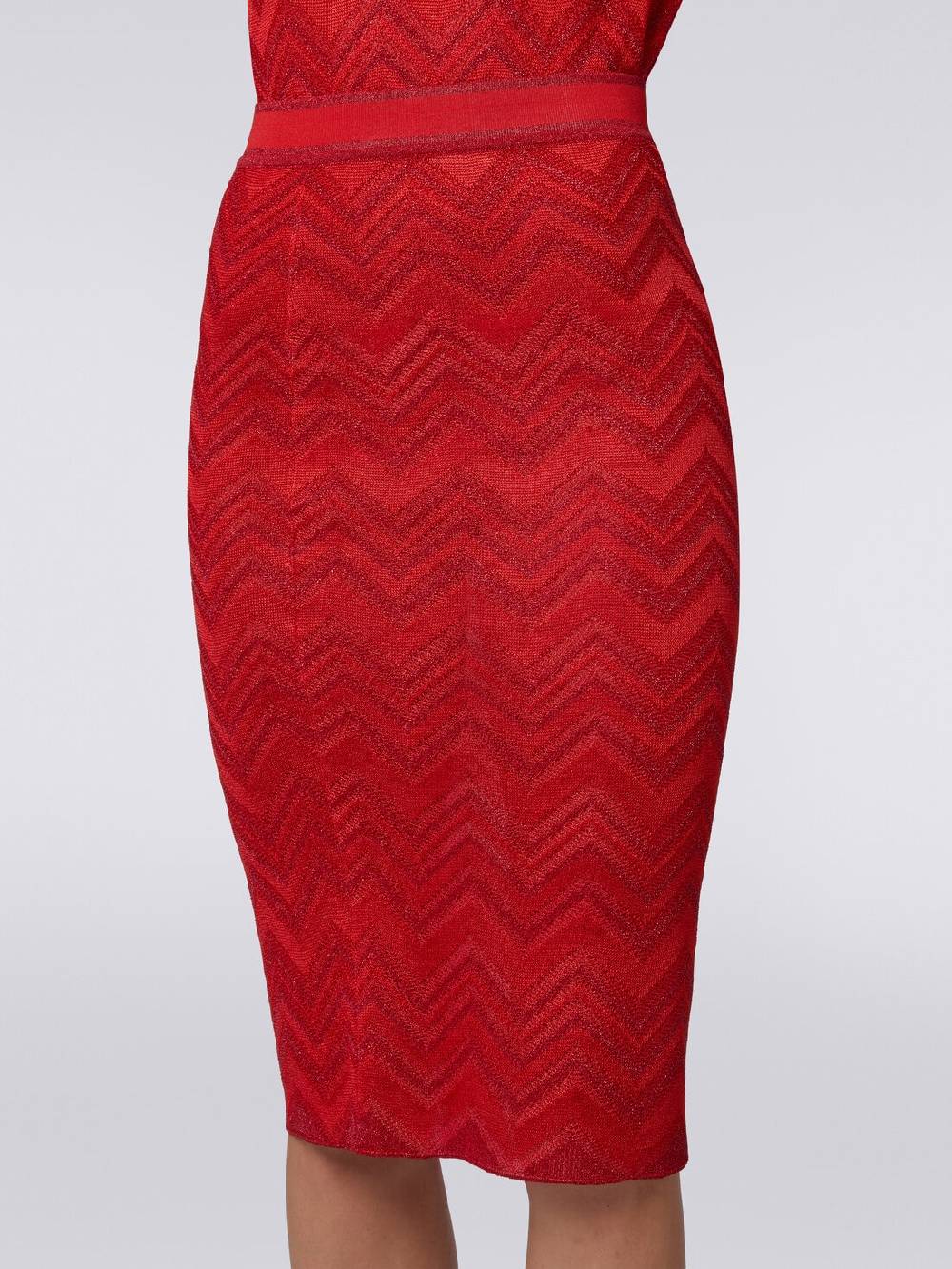 Missoni Gonna Longuette In Maglia Zig Zag Con Lurex