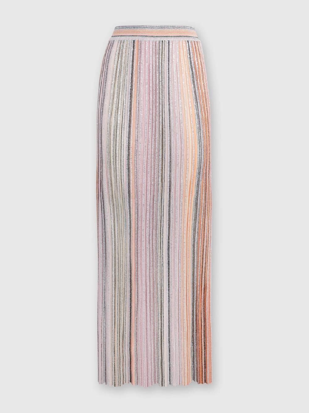 Missoni Gonna Lunga Parzializzata A Costine Con Paillettes