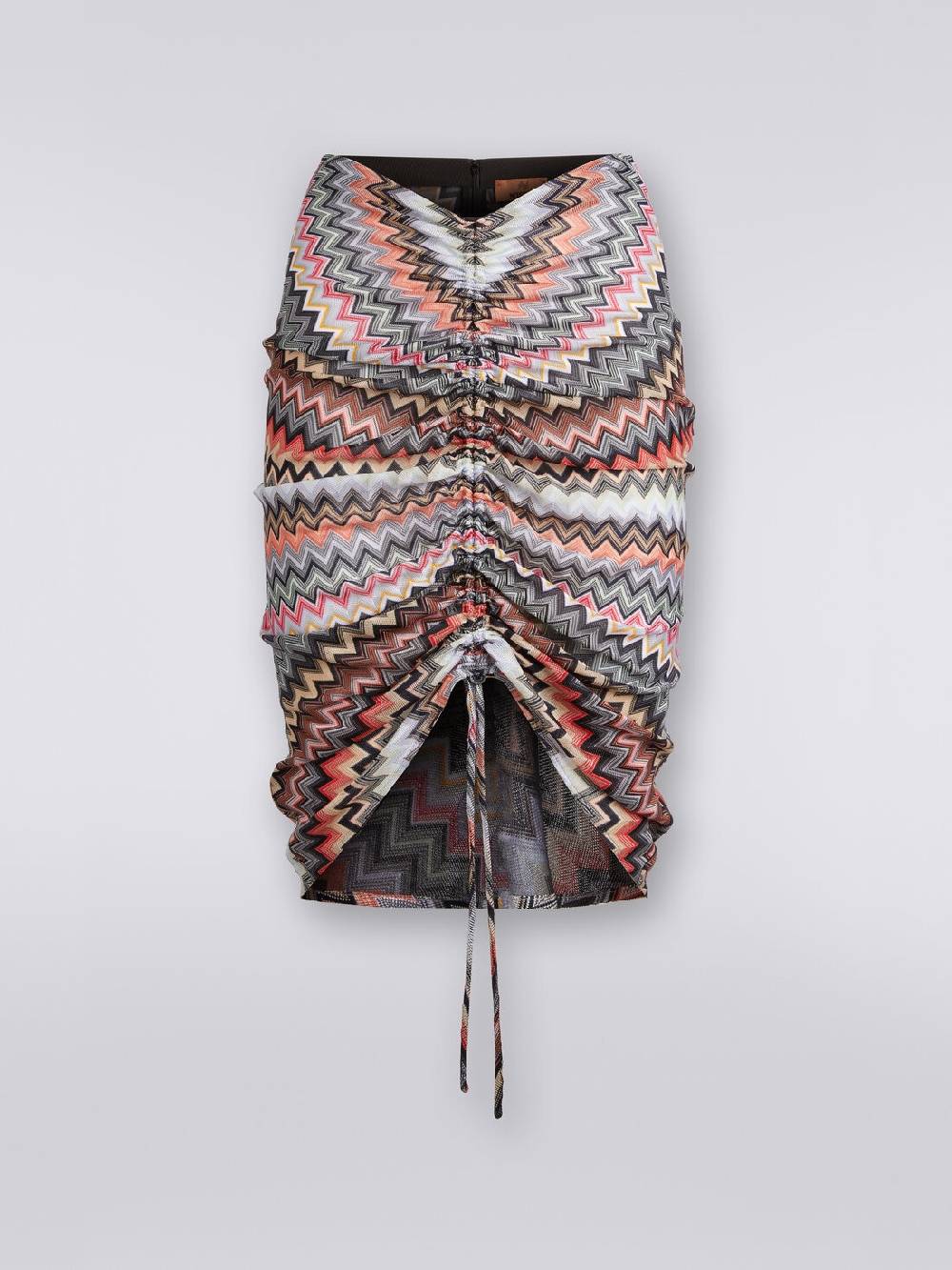 Missoni Gonna Midi In Cotone E Viscosa Zig Zag Con Arricciatura