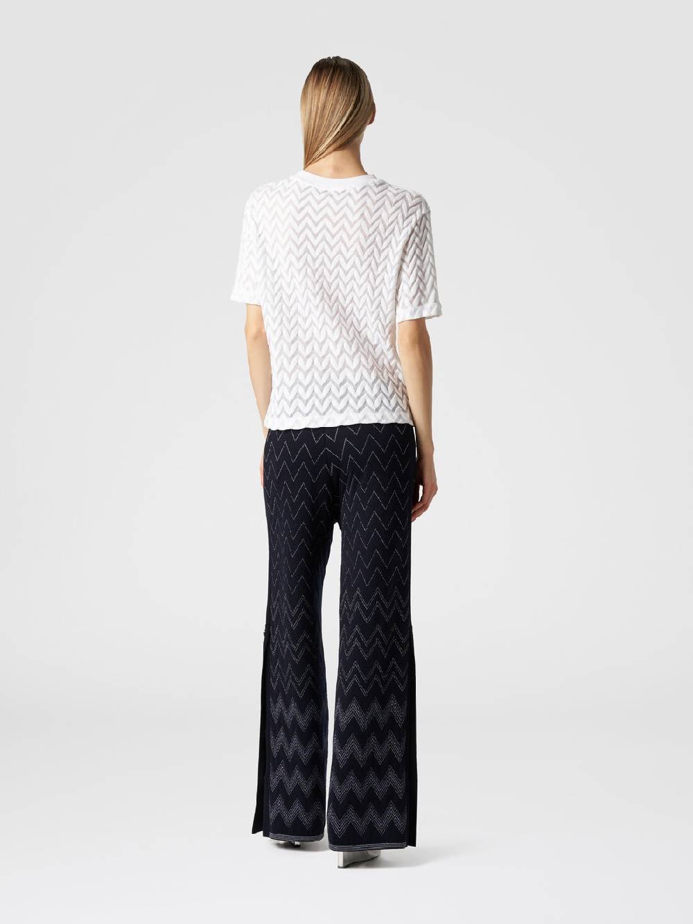 Missoni Joggers In Lana E Viscosa Zig Zag Con Lurex