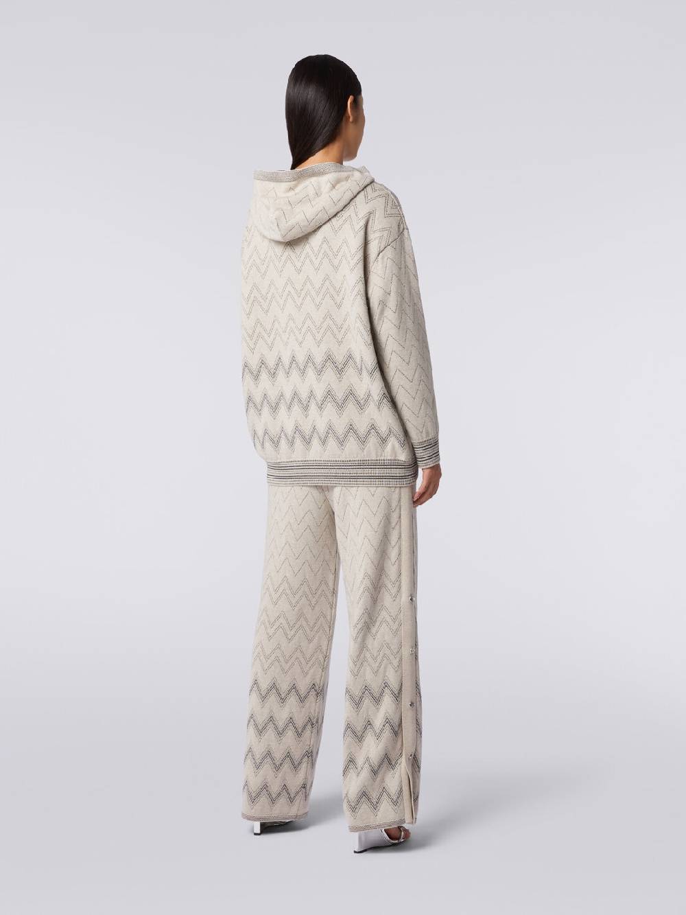Missoni Joggers In Lana E Viscosa Zig Zag Con Lurex