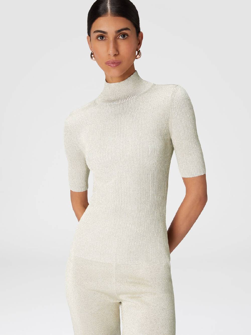 Missoni Lupetto A Maniche Corte In Viscosa Effetto Glitter