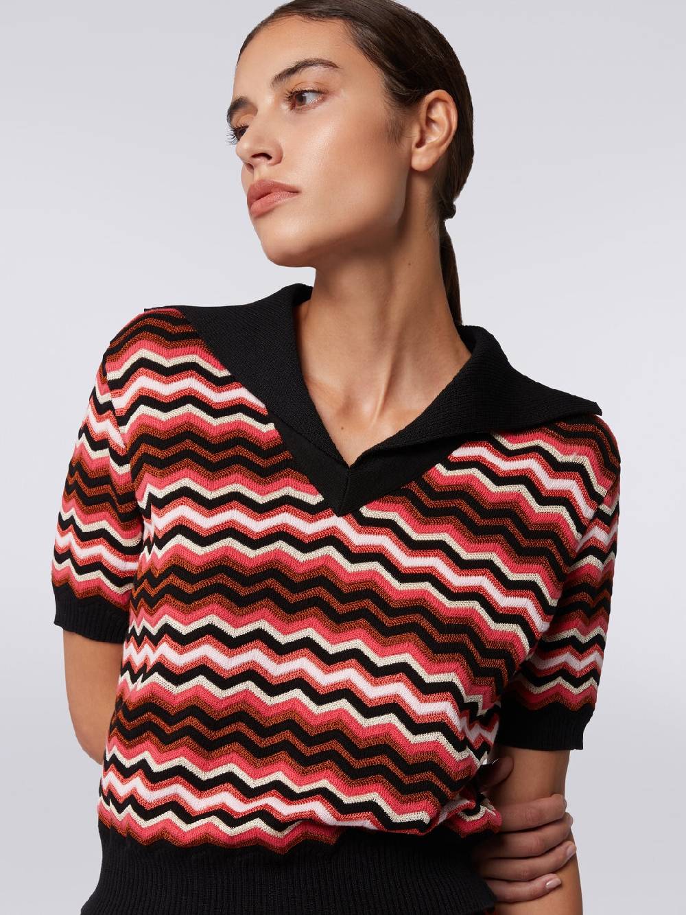 Missoni Maglia A Maniche Corte Chevron Con Profili A Contrasto