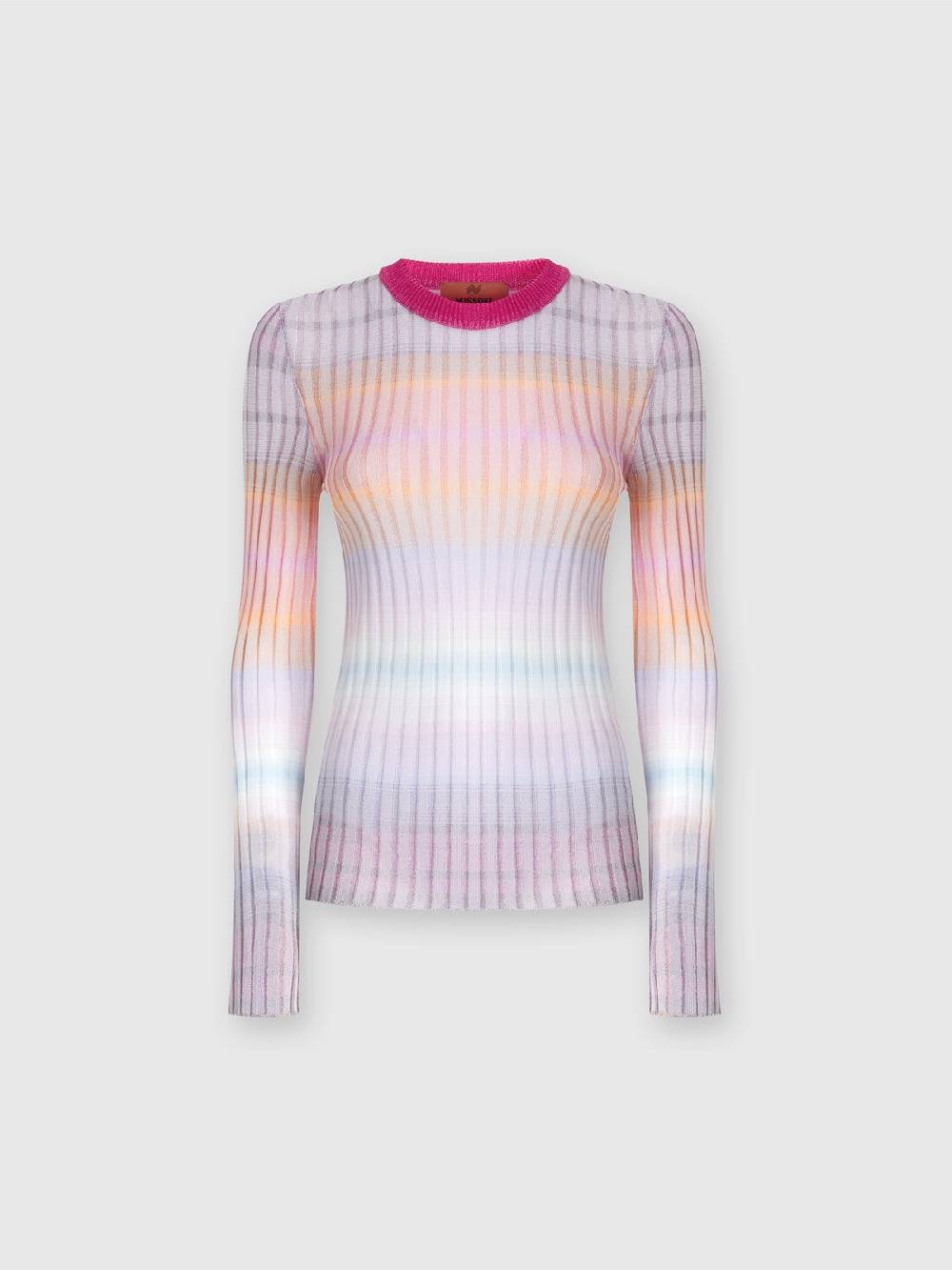 Missoni Maglia Girocollo A Coste Con Colletto A Contrasto