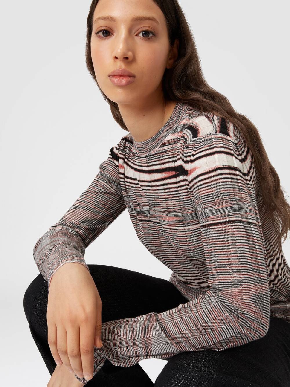 Missoni Maglia Girocollo In Cashmere E Seta Fiammata