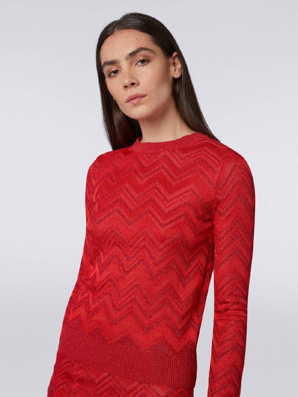 Missoni Maglia Girocollo In Misto Viscosa Zig Zag Con Lurex