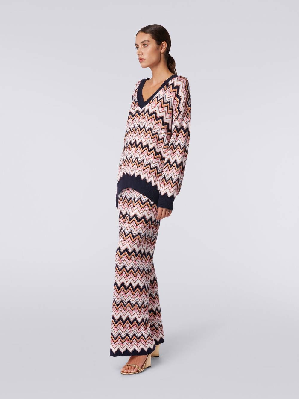 Missoni Maglia Oversize Zig Zag Con Profili A Contrasto