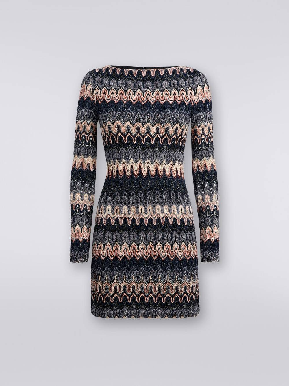 Missoni Mini-abito A Maniche Lunghe In Misto Viscosa Motivo A Onde