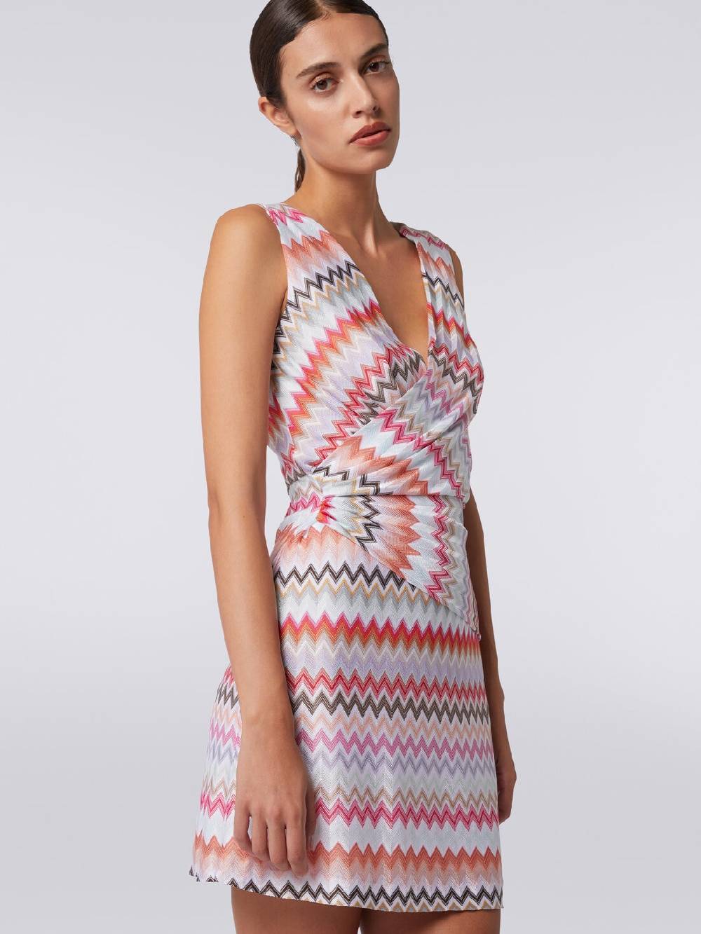 Missoni Mini-abito Con Scollatura A V In Cotone E Viscosa Zig Zag